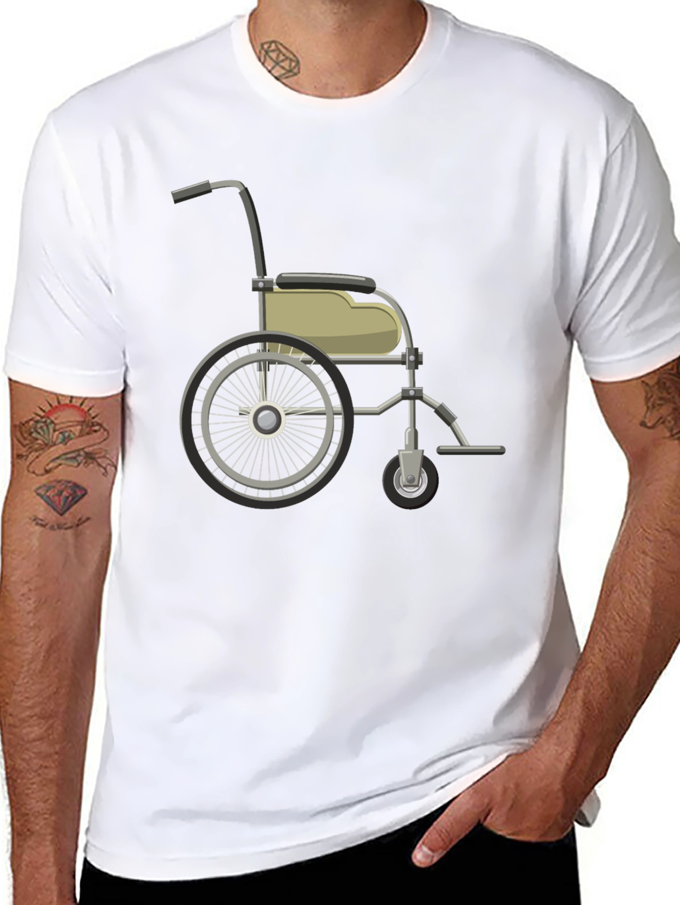 Wheelchair Graphic Black T-Shirt
