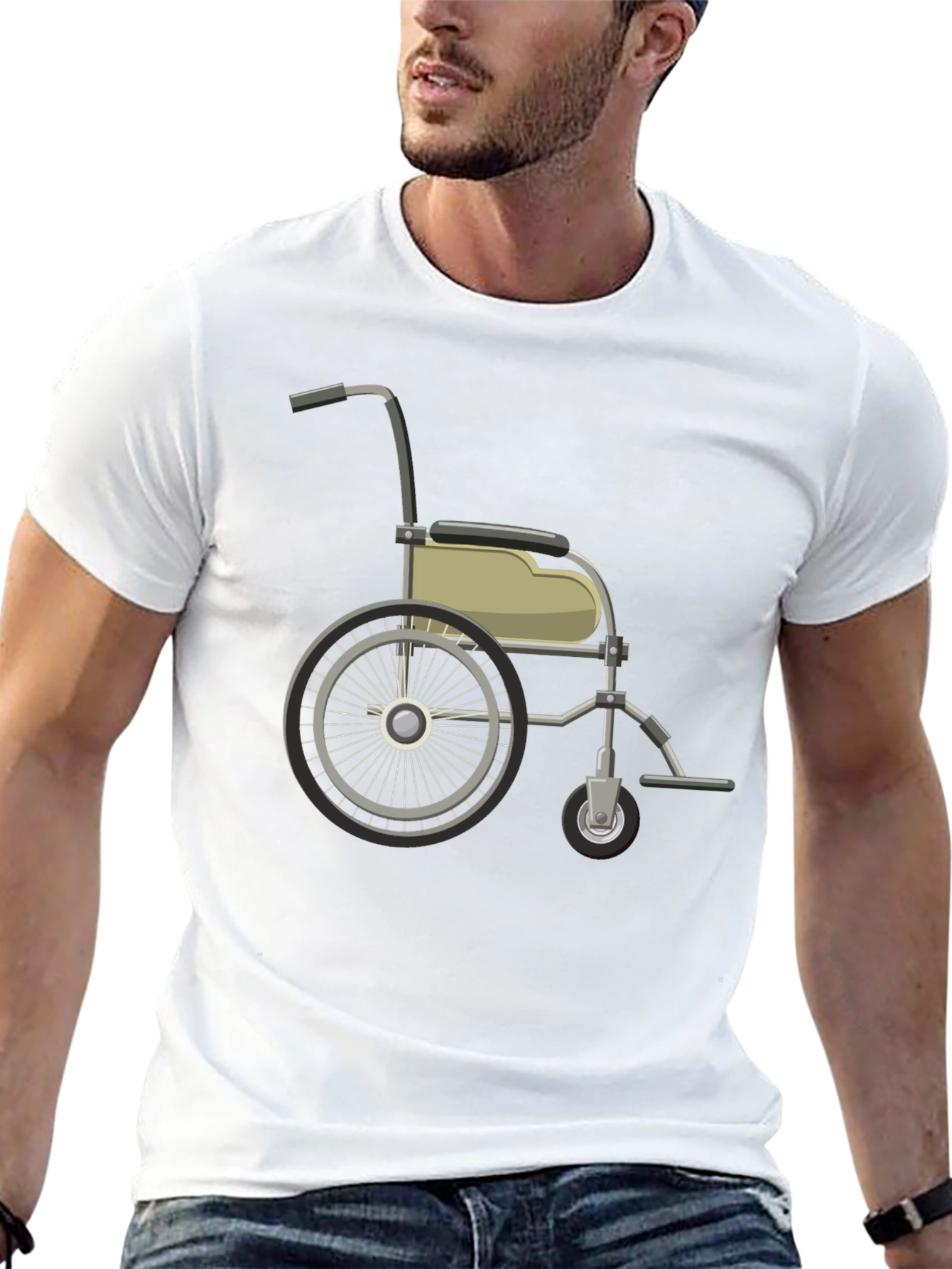 Wheelchair Graphic Black T-Shirt