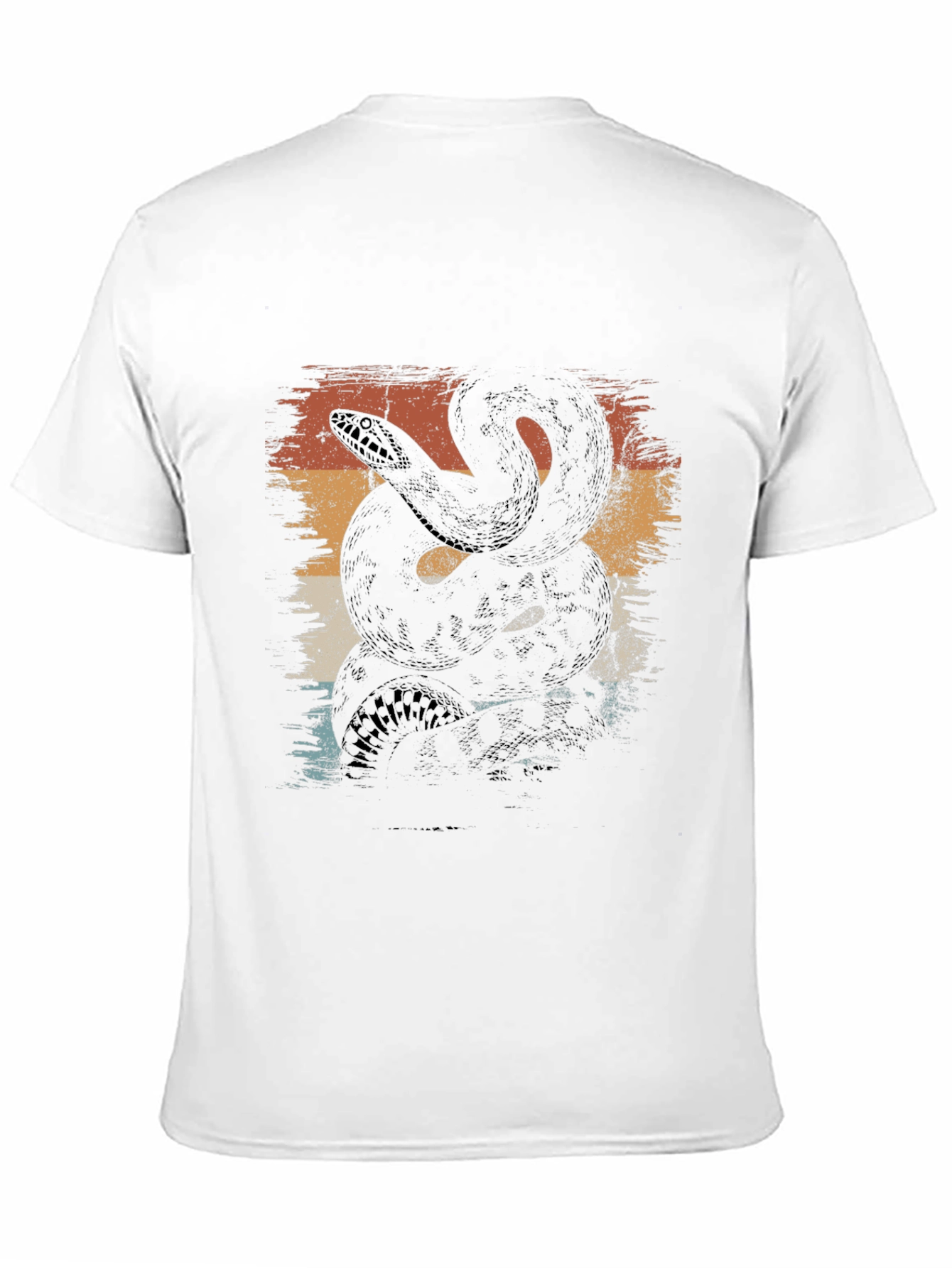 Retro Snake Graphic Tee - Black Cotton T-Shirt