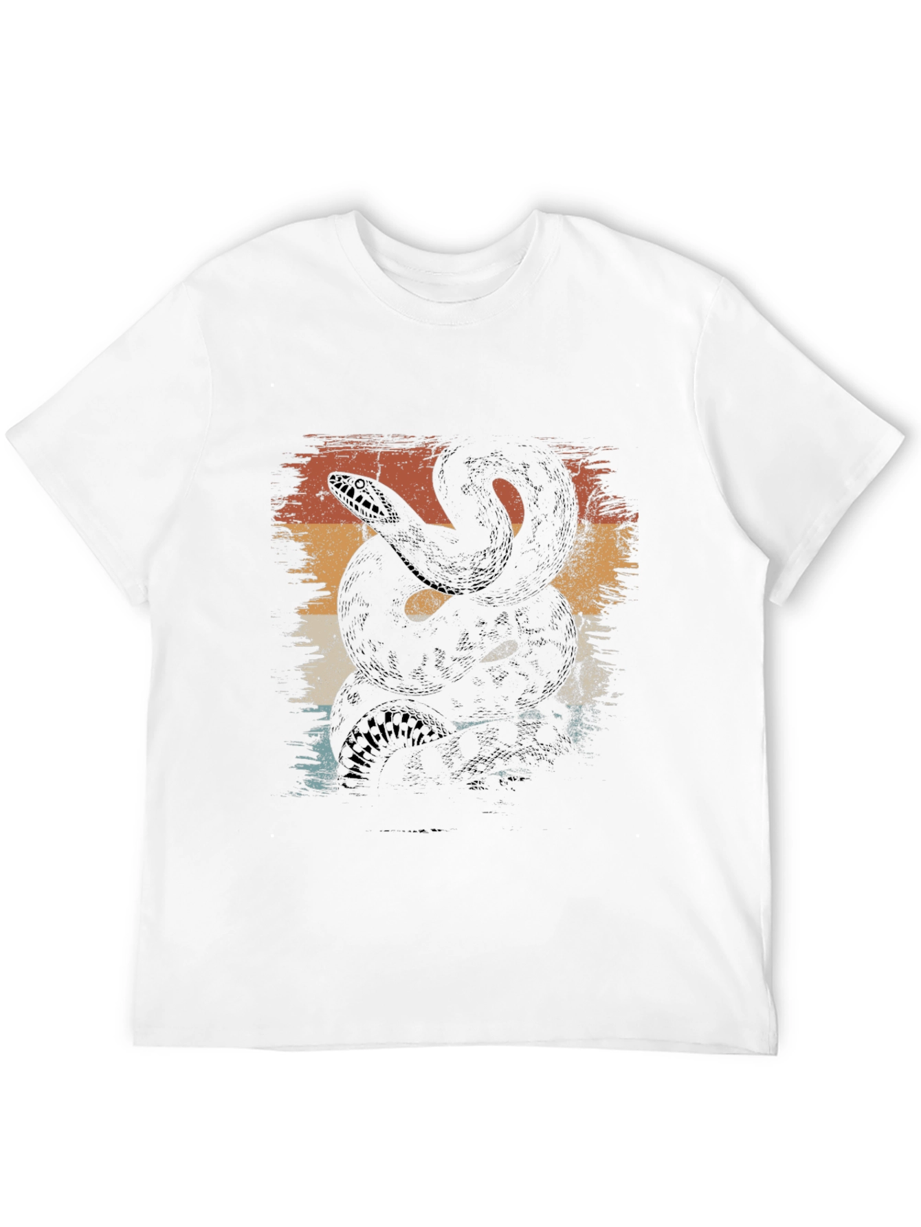 Retro Snake Graphic Tee - Black Cotton T-Shirt