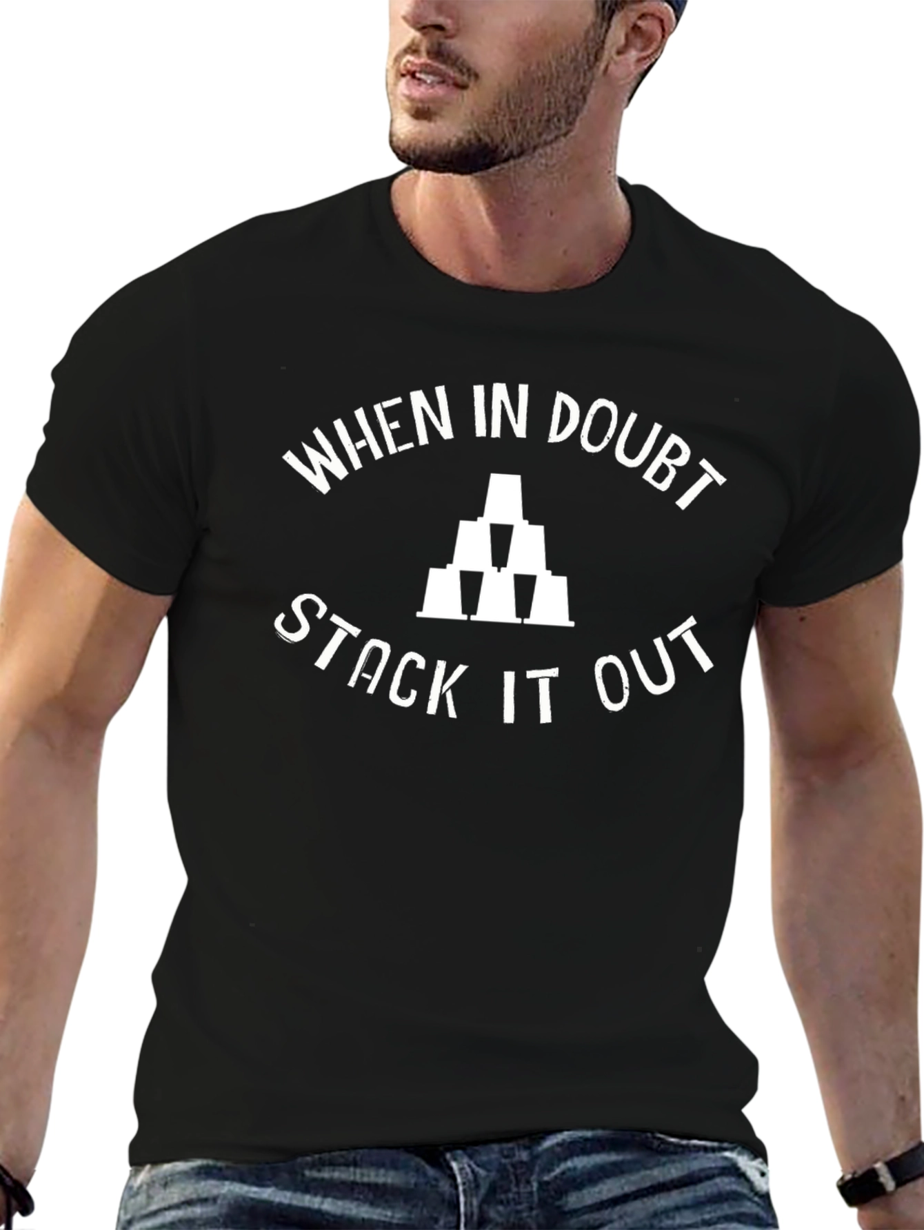 Stack It Out T-Shirt - Funny Cup Stacking Tee