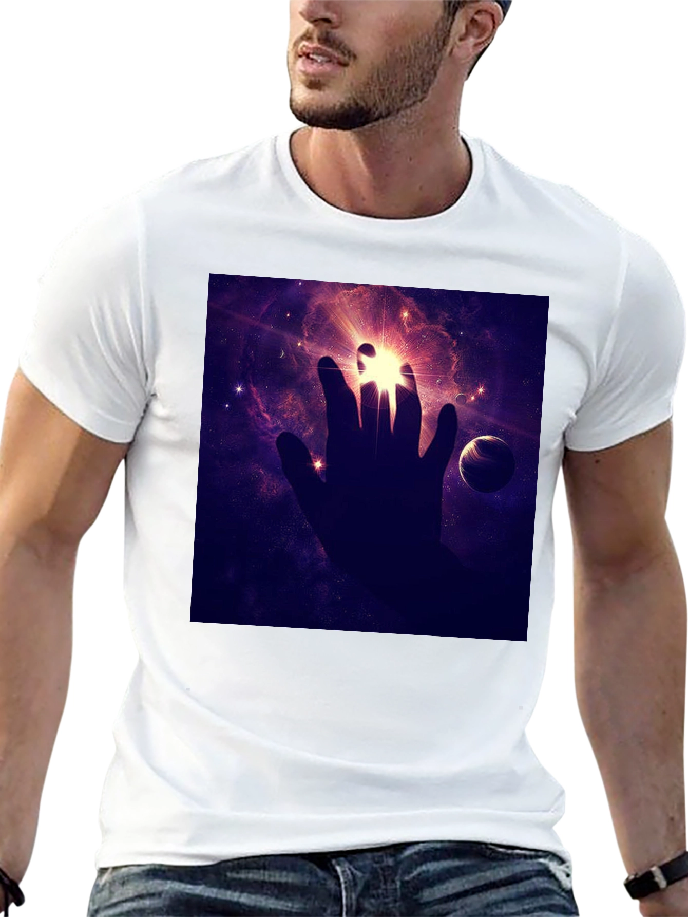 Cosmic Hand Graphic Tee - Black