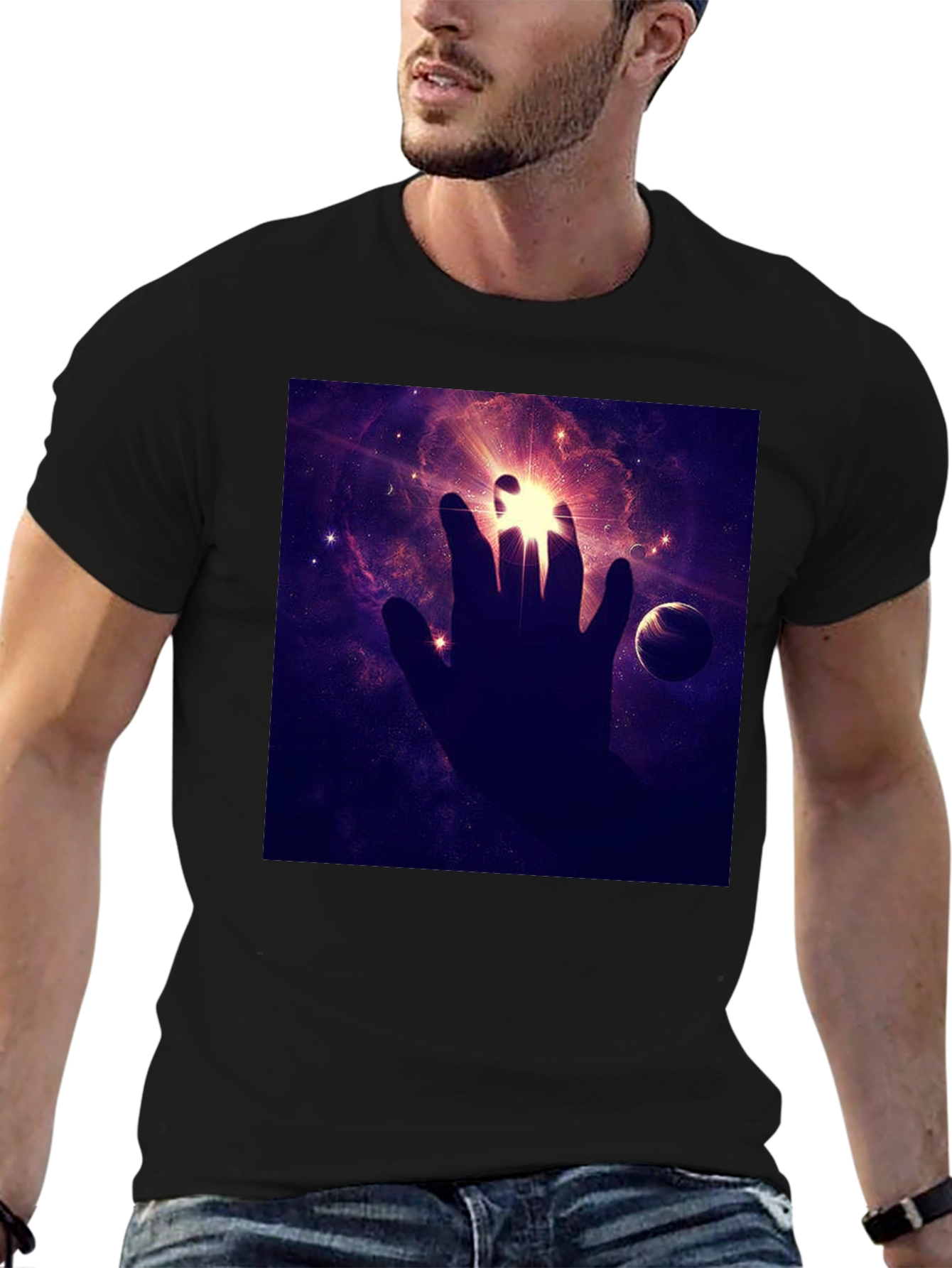 Cosmic Hand Graphic Tee - Black