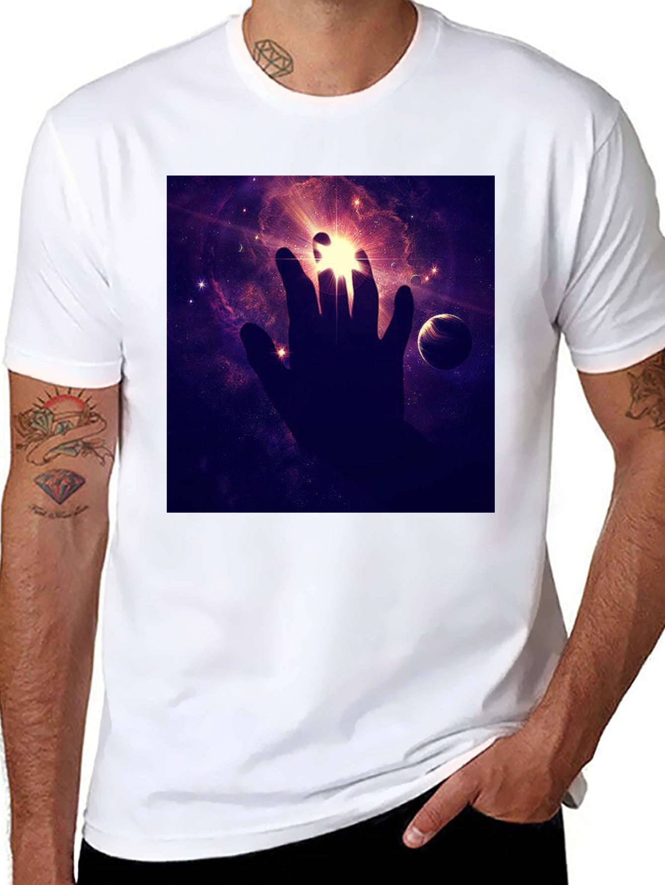 Cosmic Hand Graphic Tee - Black