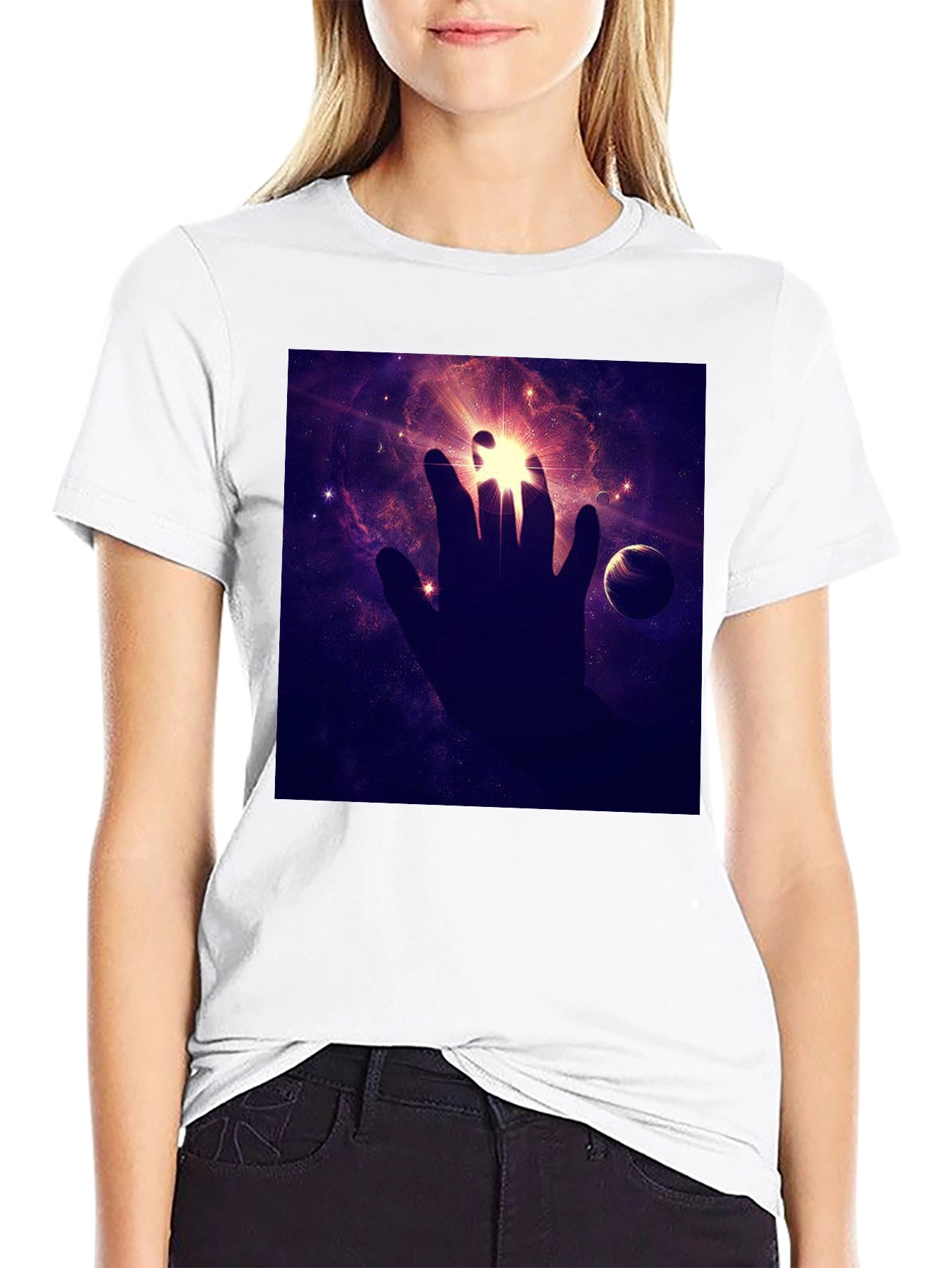 Cosmic Hand Graphic Tee - Black