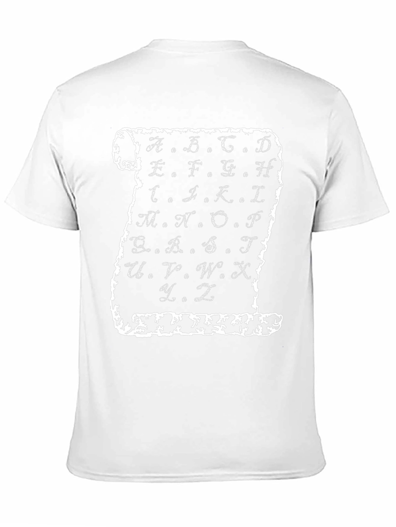 Alphabet Scroll Graphic Tee - Black Cotton T-Shirt