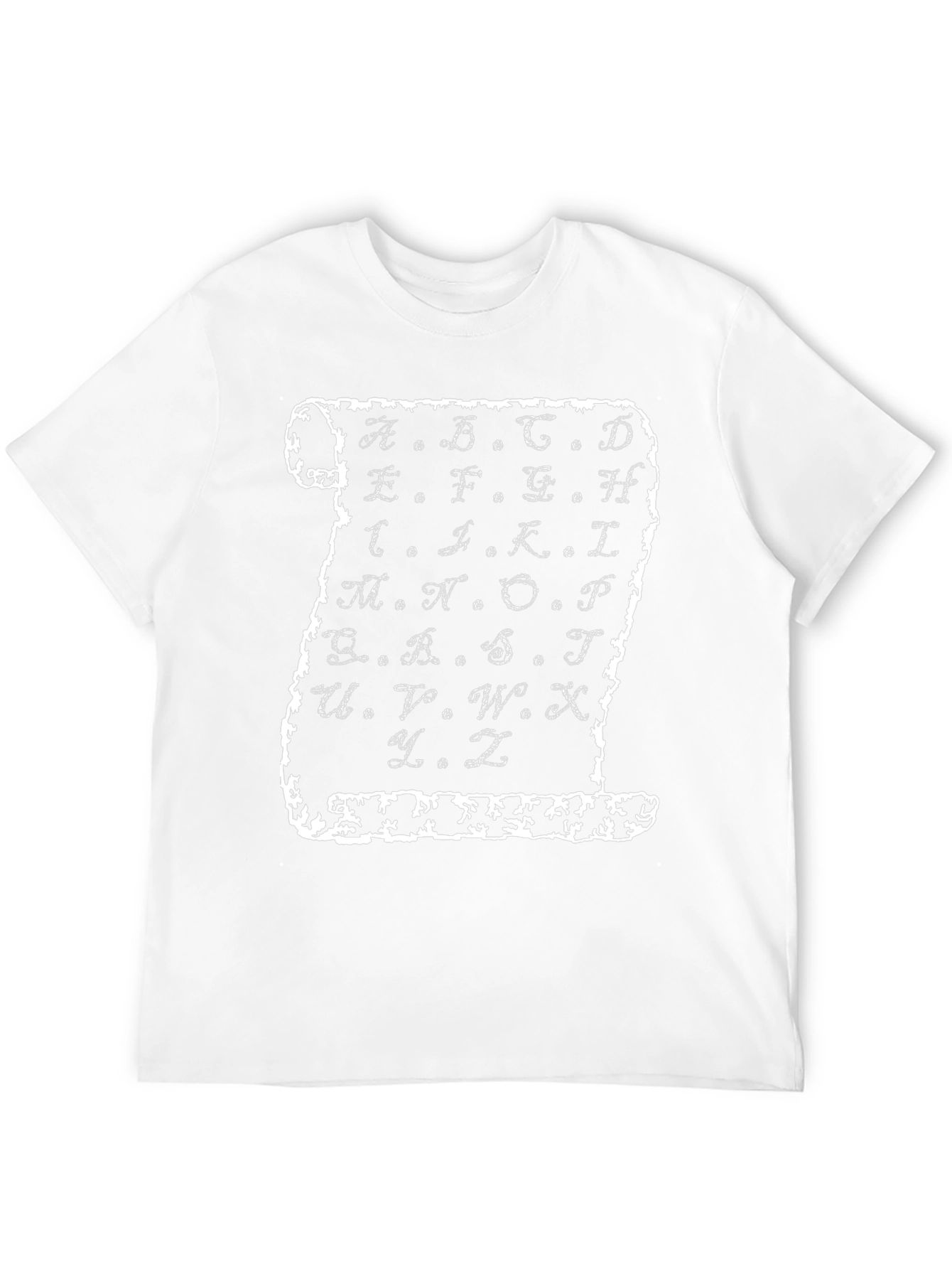Alphabet Scroll Graphic Tee - Black Cotton T-Shirt