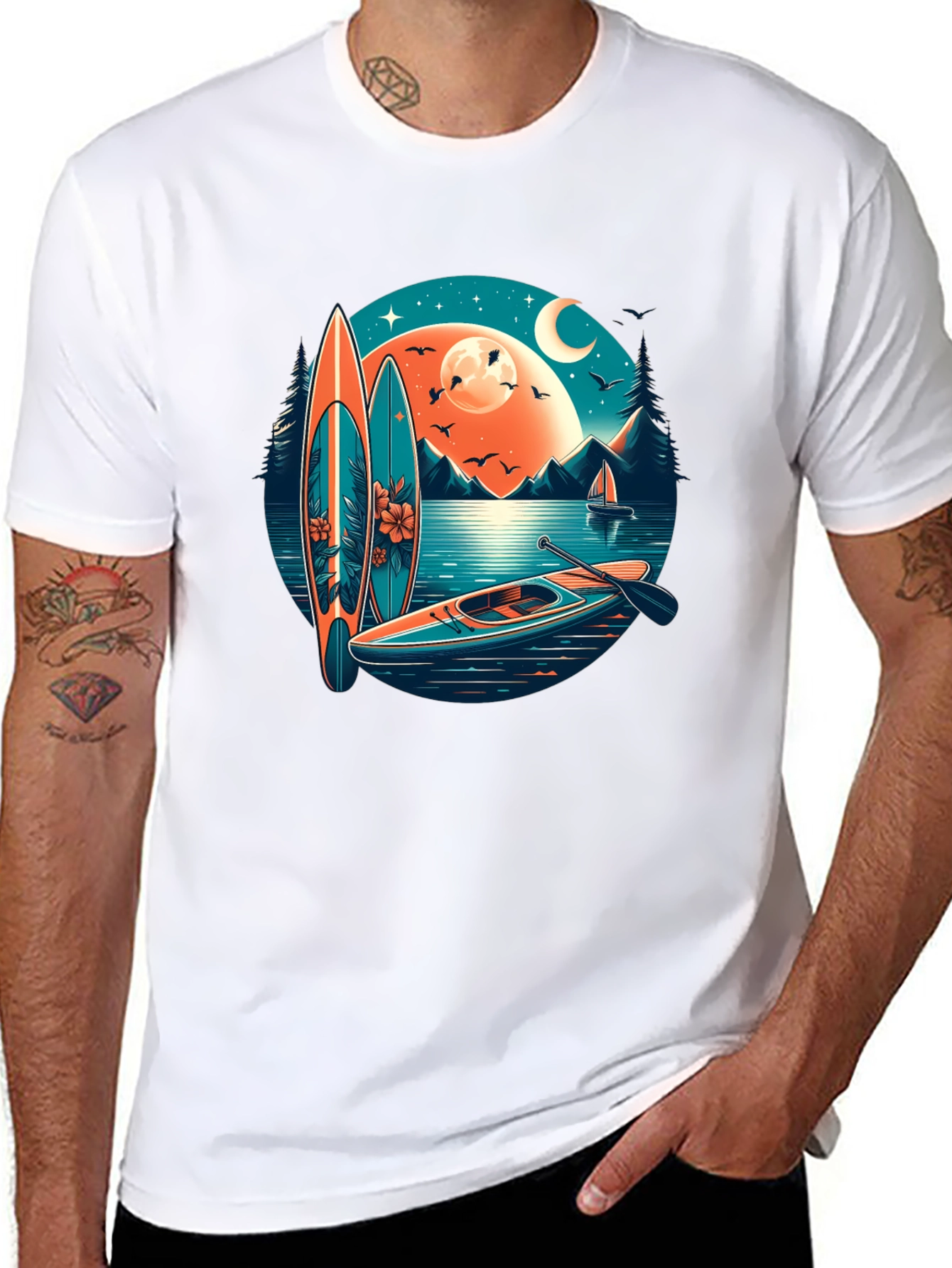 Tropical Kayak Adventure Graphic Tee