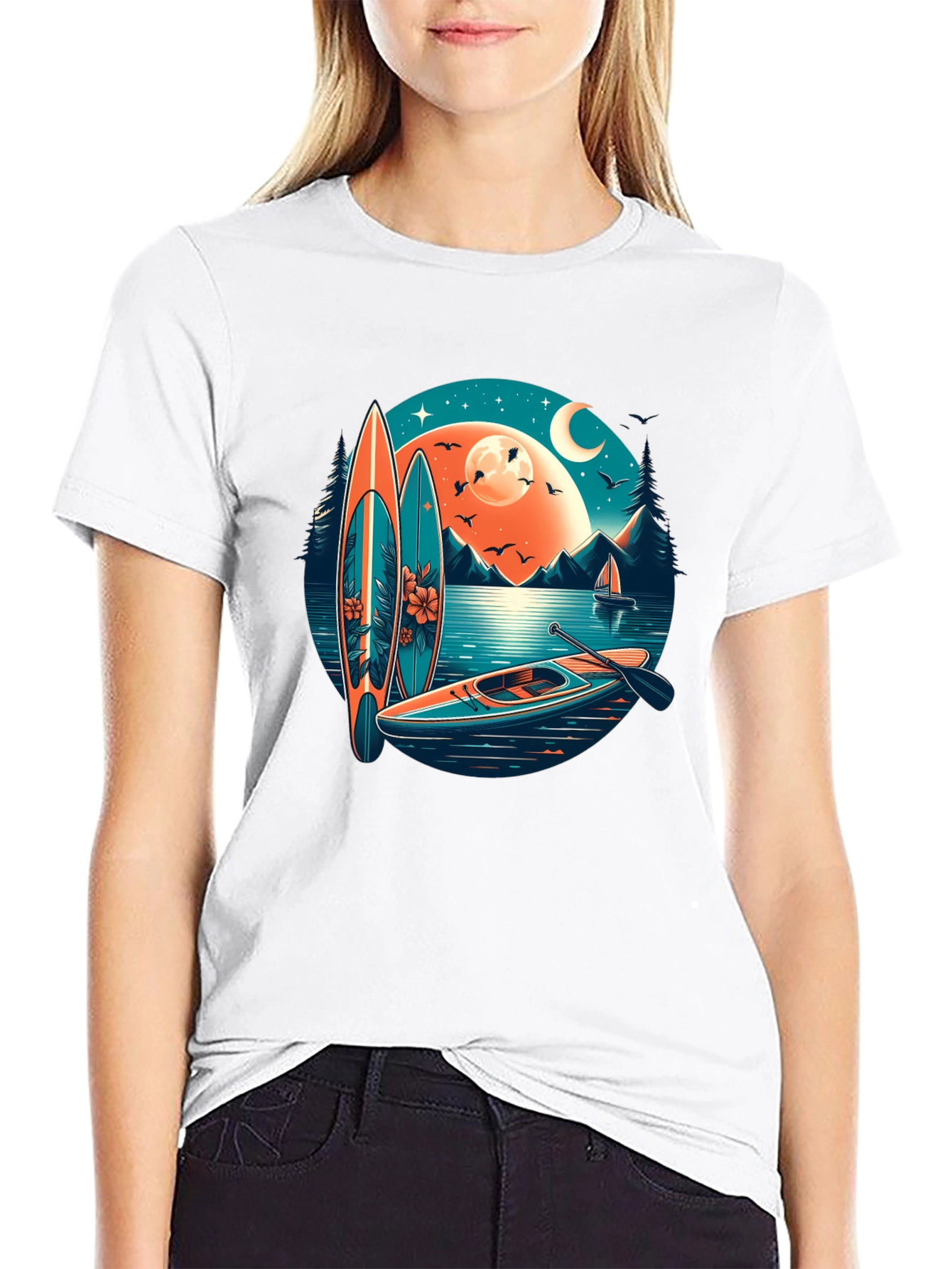 Tropical Kayak Adventure Graphic Tee