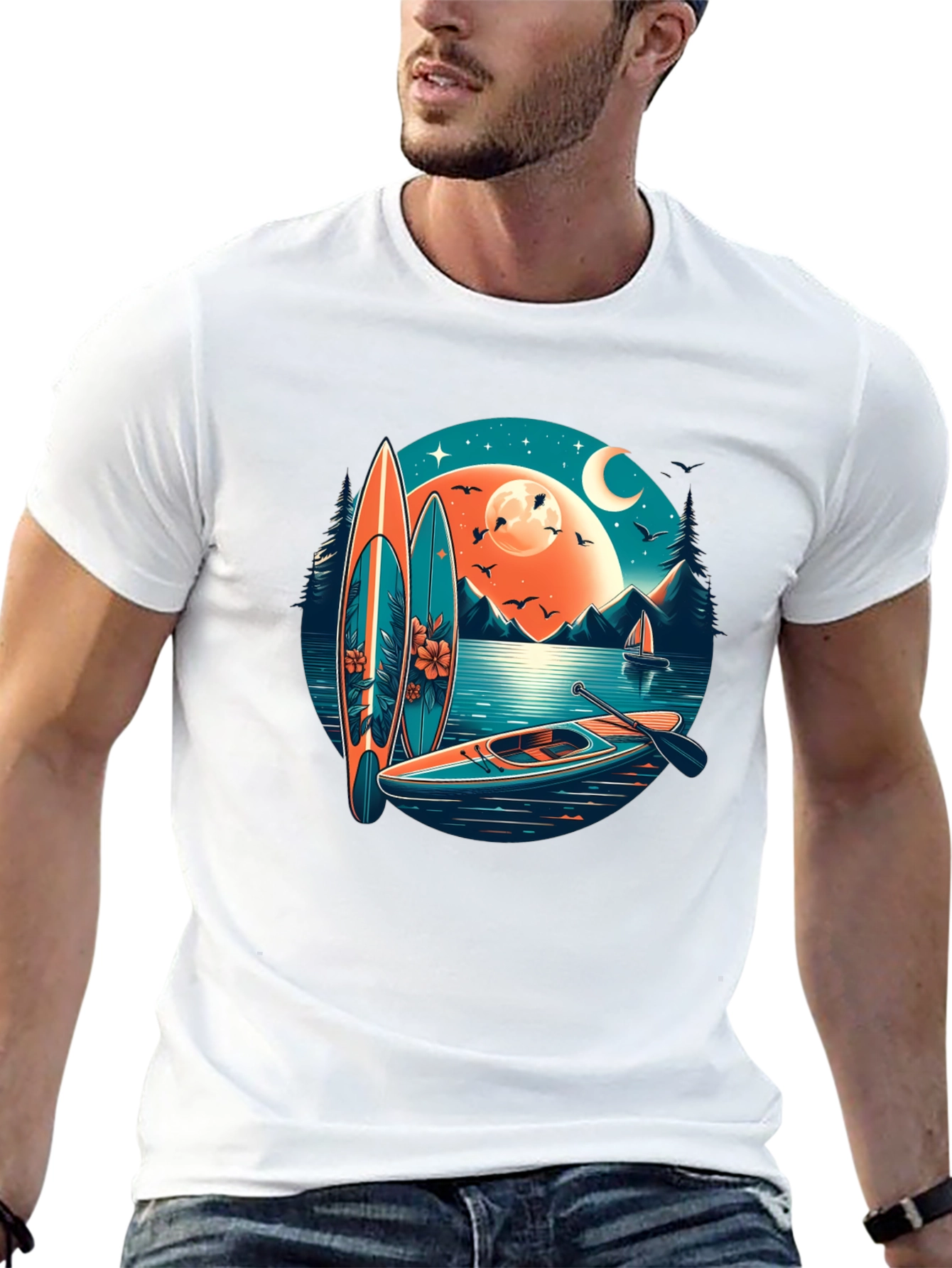 Tropical Kayak Adventure Graphic Tee