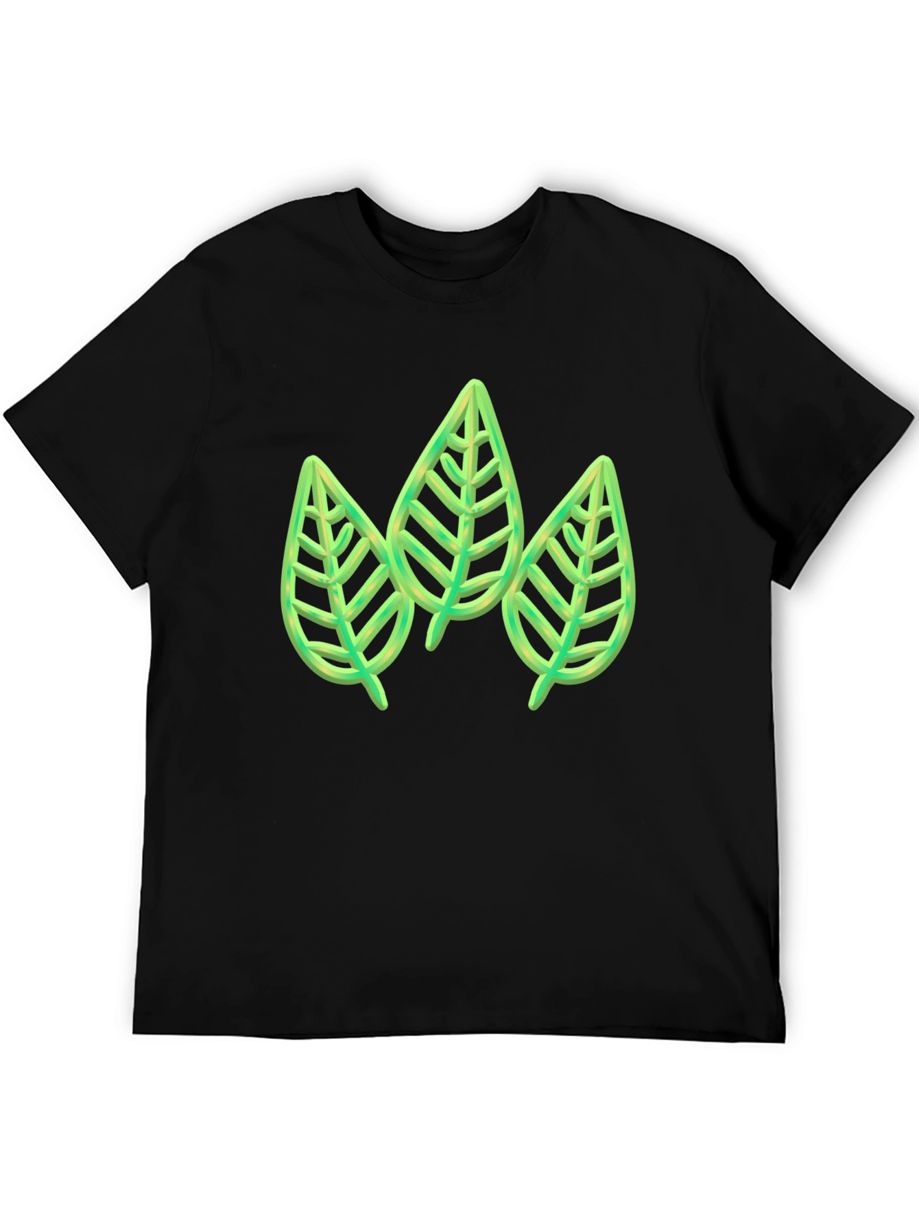 Green Leaf Trio Graphic Tee - Stylish & Unique