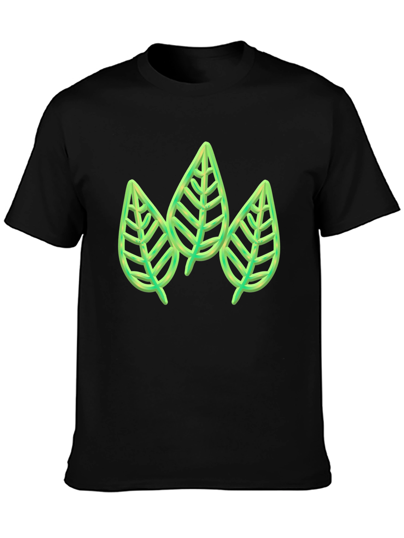 Green Leaf Trio Graphic Tee - Stylish & Unique