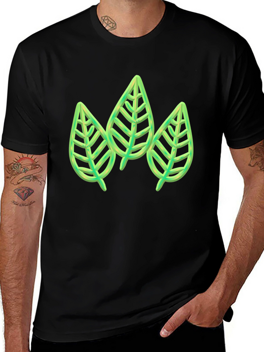 Green Leaf Trio Graphic Tee - Stylish & Unique