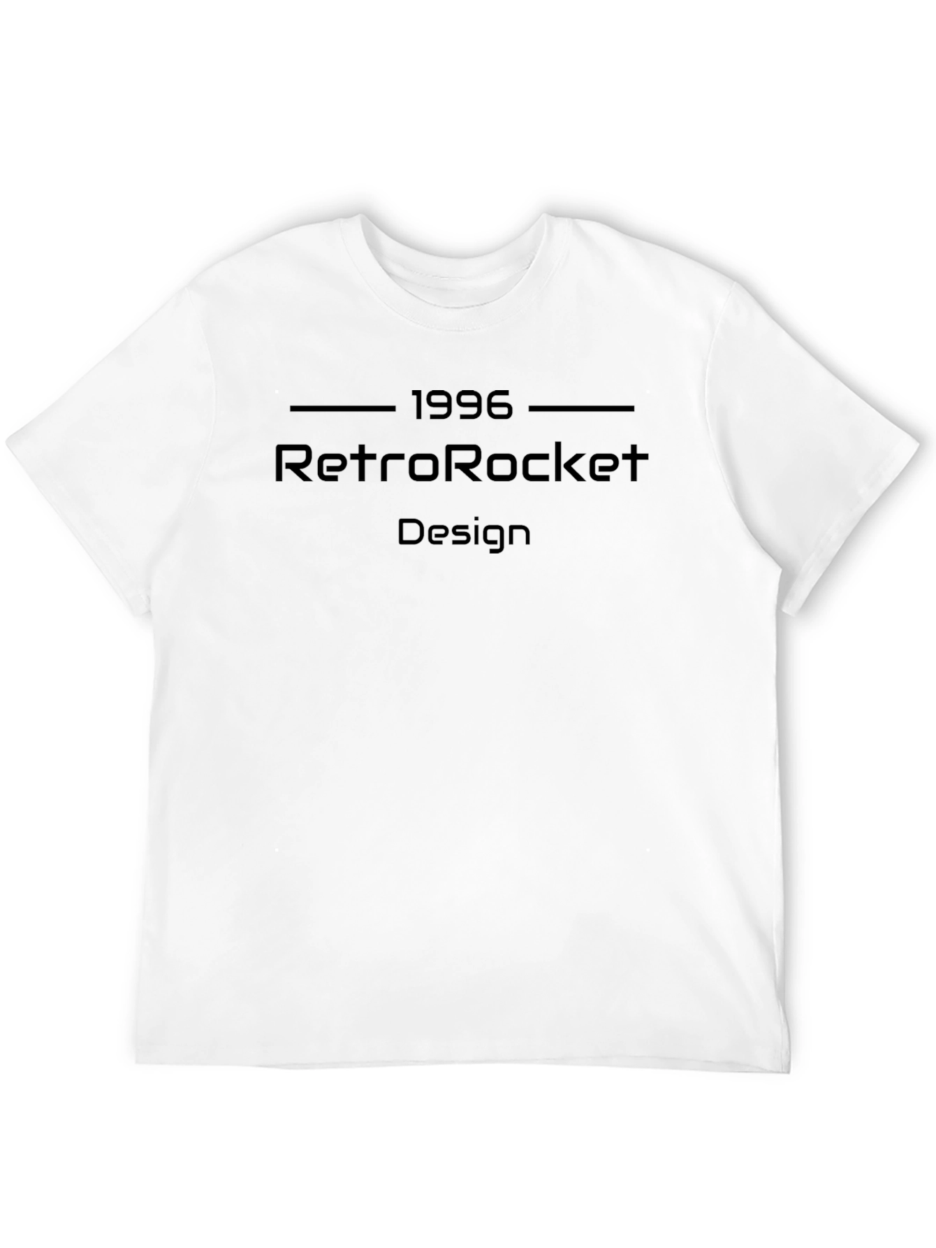 RetroRocket 1996 Design Black T-Shirt