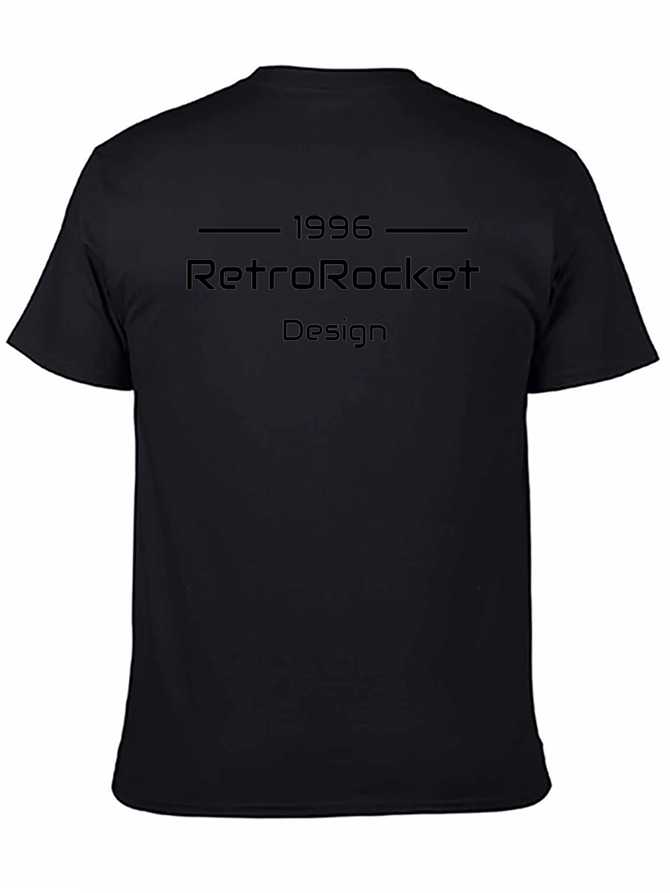 RetroRocket 1996 Design Black T-Shirt