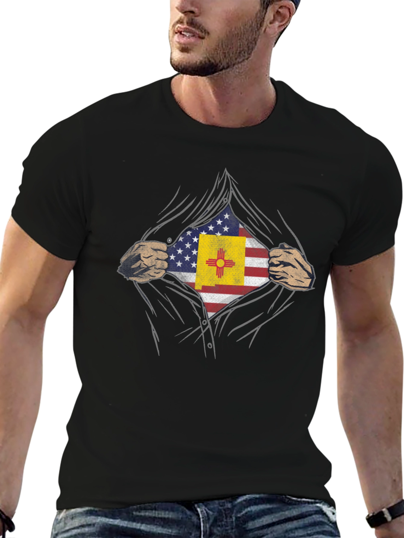 New Mexico USA Flag Hero T-Shirt