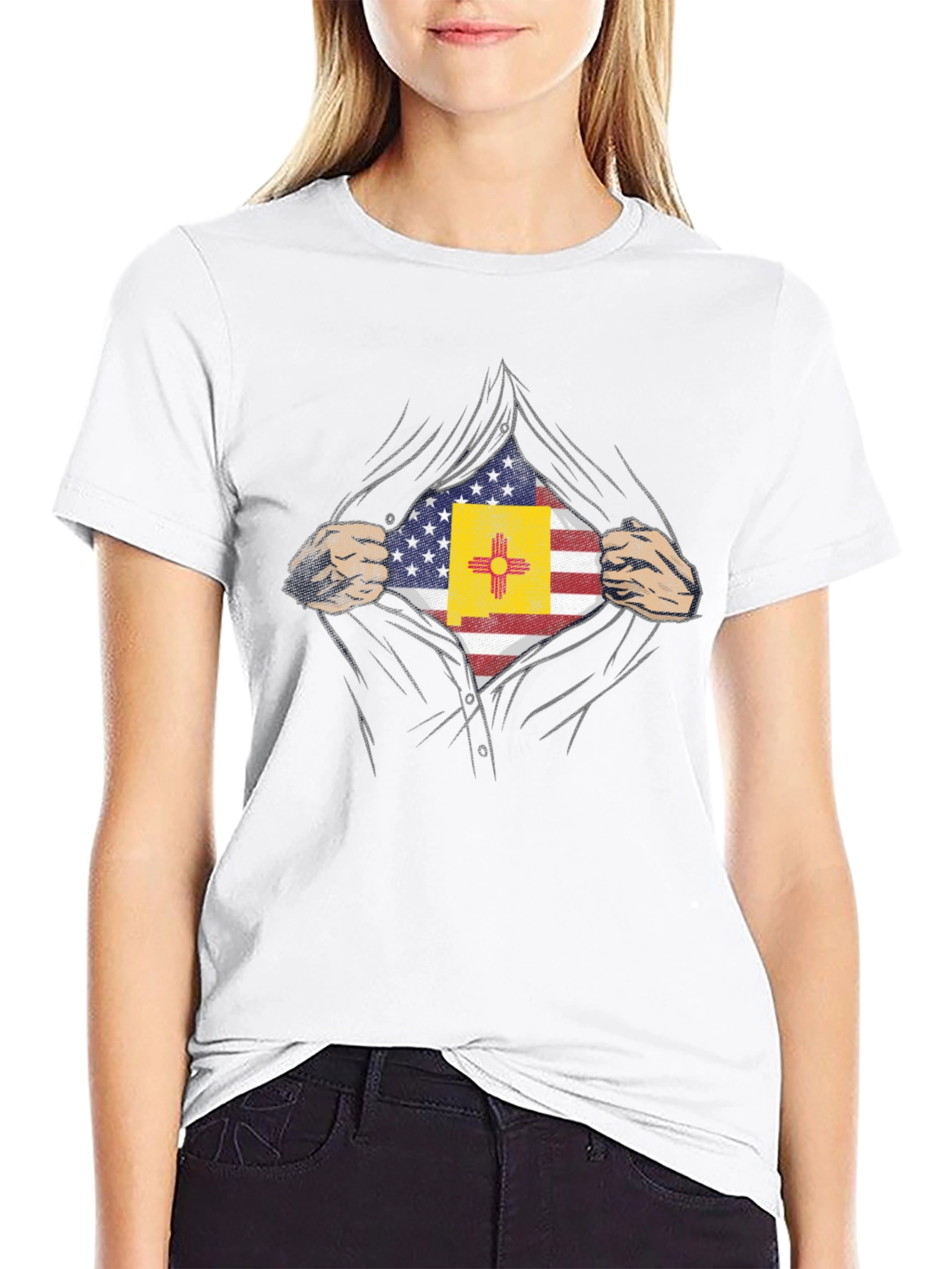 New Mexico USA Flag Hero T-Shirt