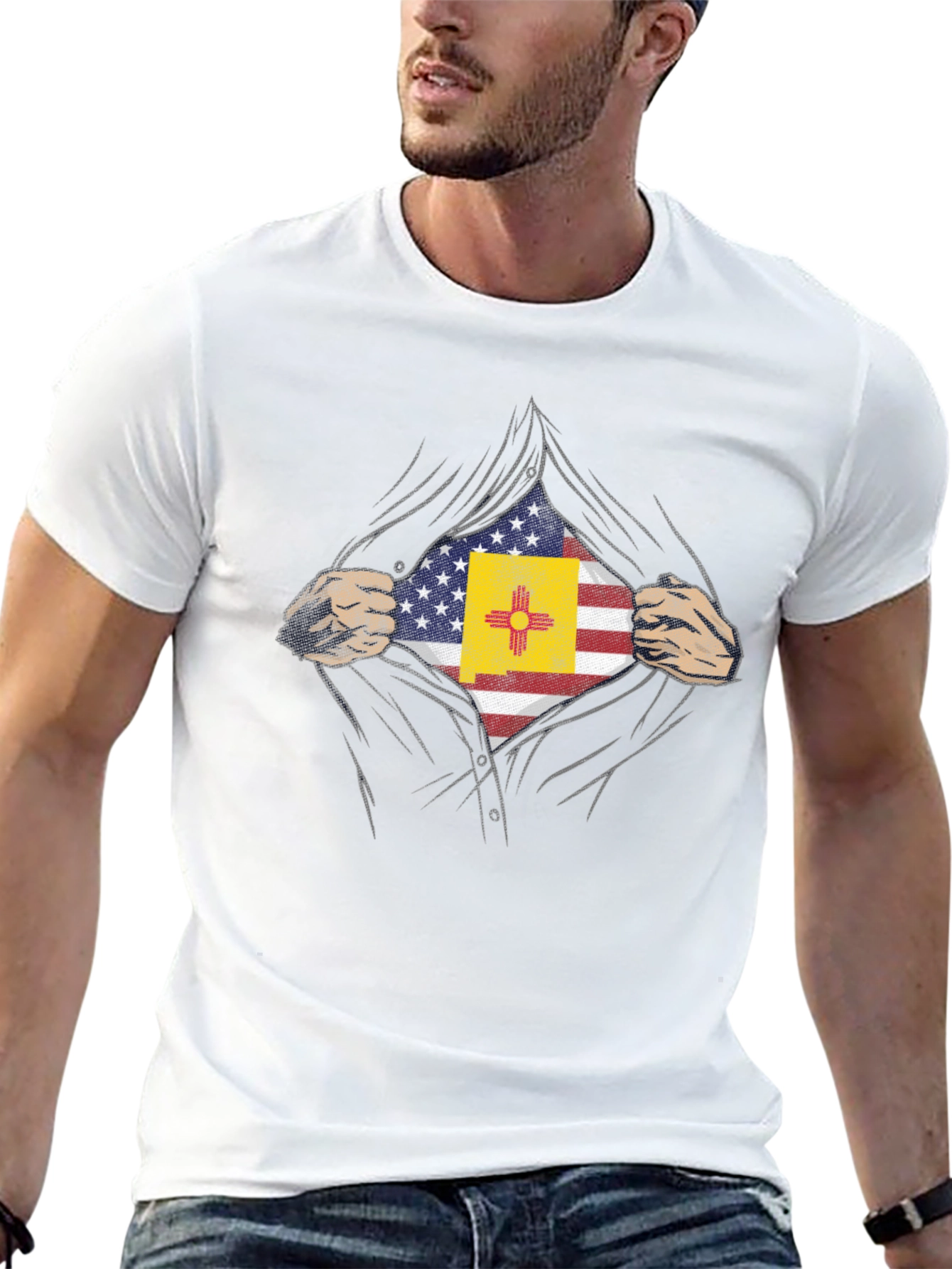 New Mexico USA Flag Hero T-Shirt