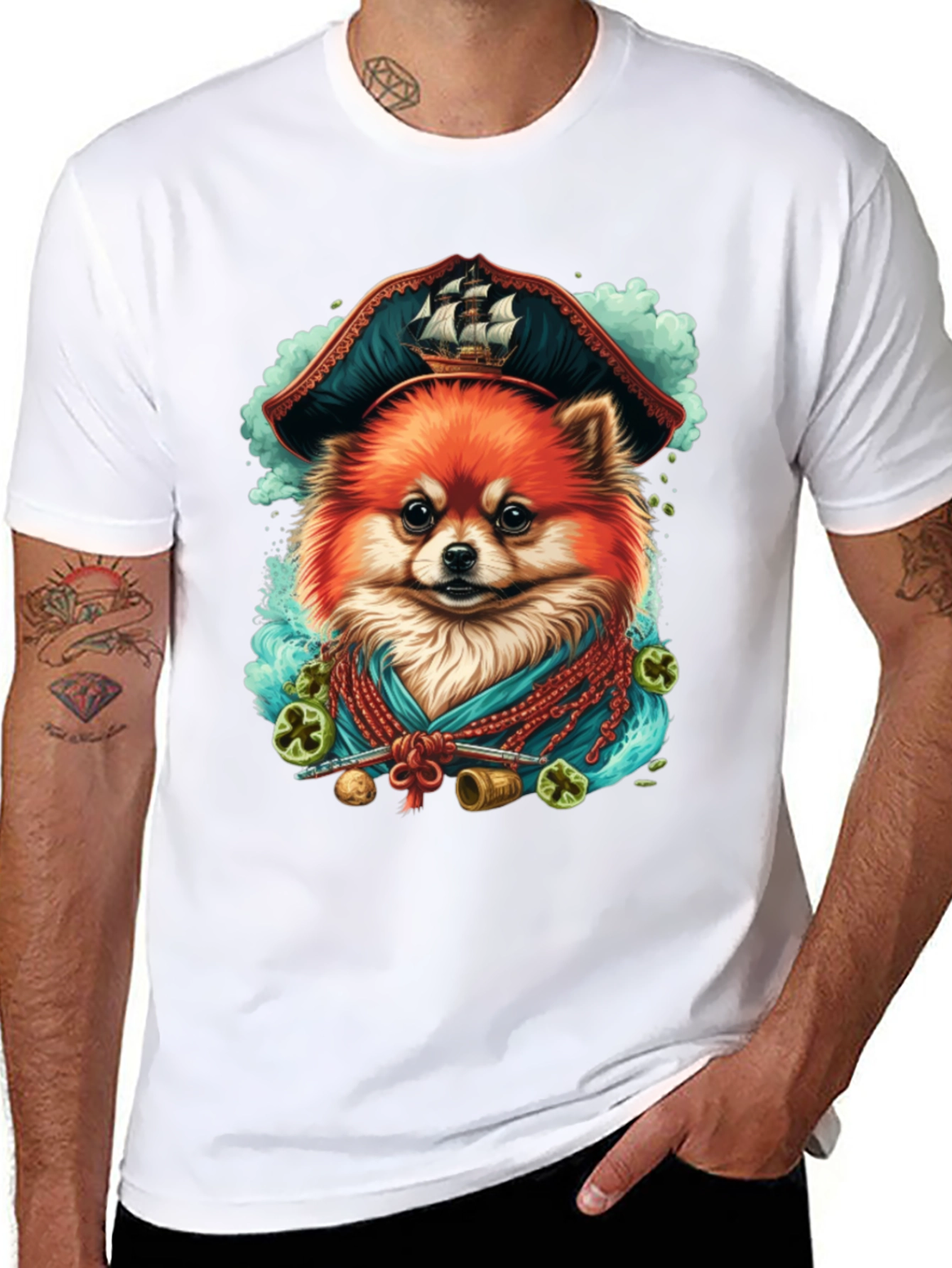 Pirate Dog T-Shirt - Pomeranian Pirate