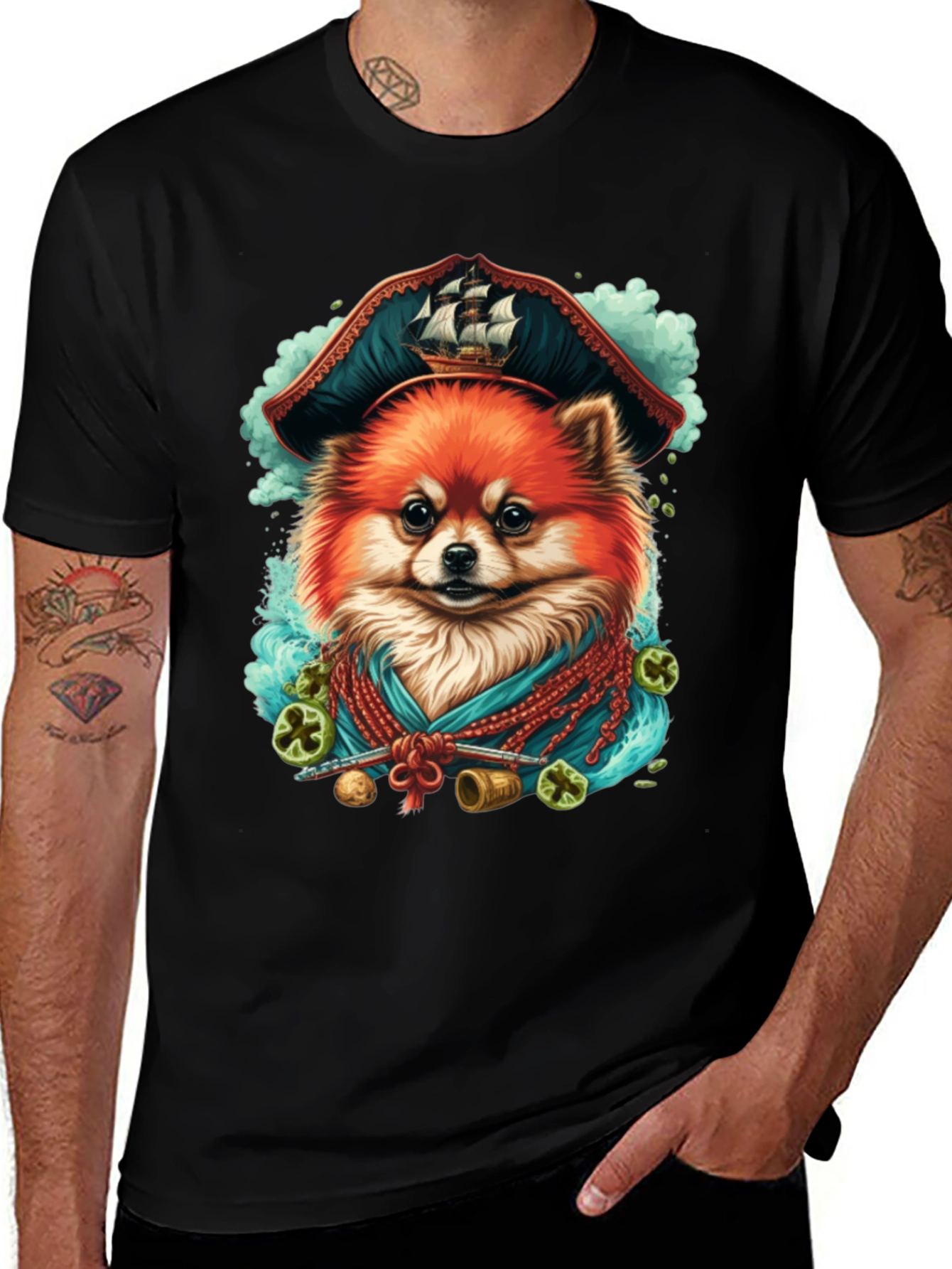 Pirate Dog T-Shirt - Pomeranian Pirate