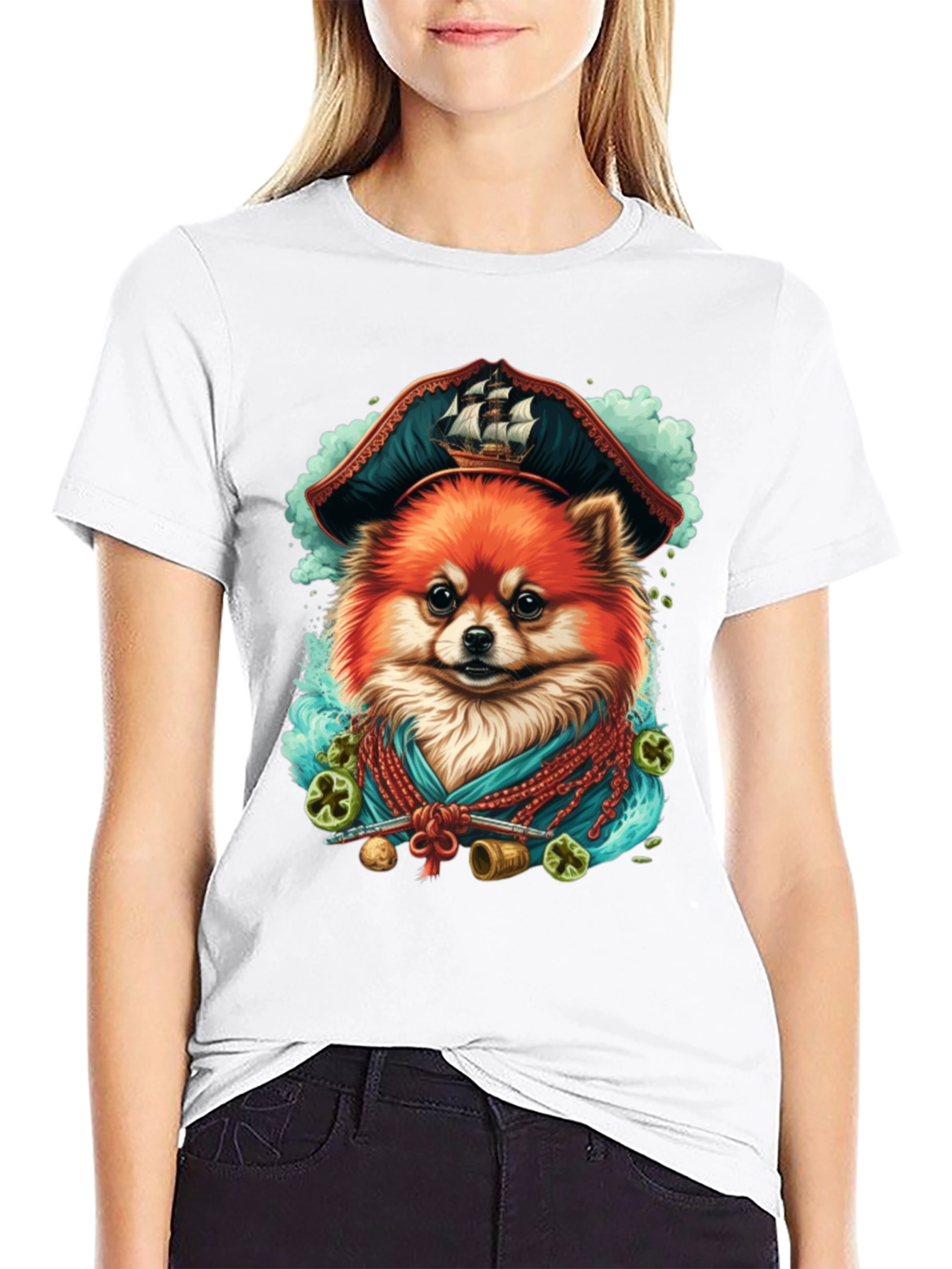 Pirate Dog T-Shirt - Pomeranian Pirate