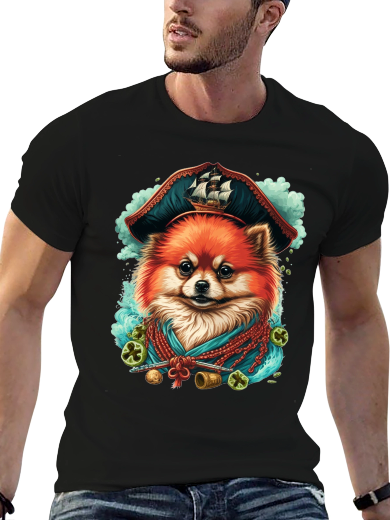 Pirate Dog T-Shirt - Pomeranian Pirate