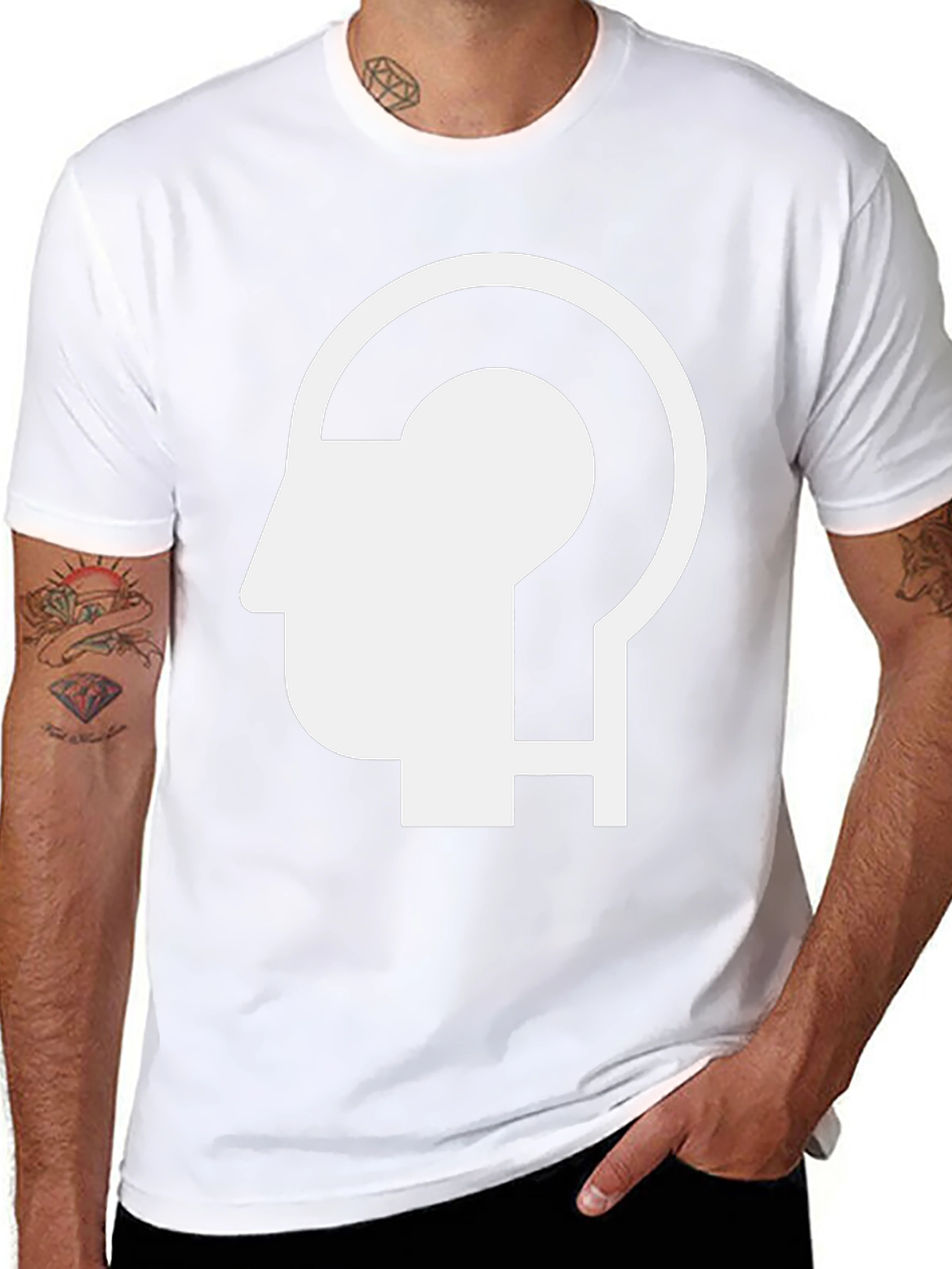 Abstract Question Mark Head Graphic T-Shirt