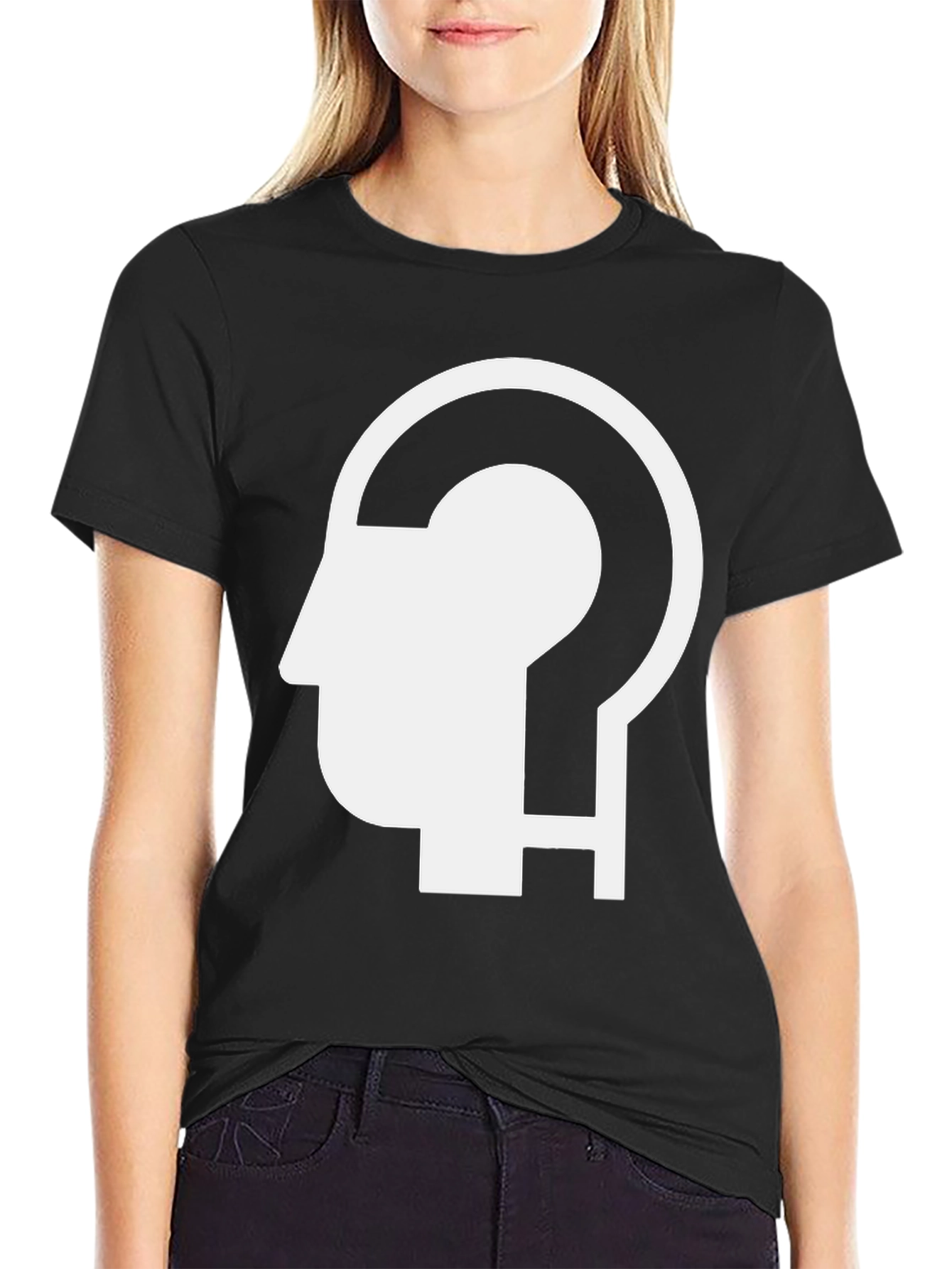 Abstract Question Mark Head Graphic T-Shirt