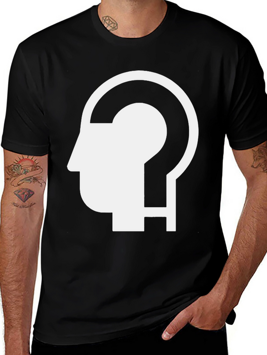 Abstract Question Mark Head Graphic T-Shirt