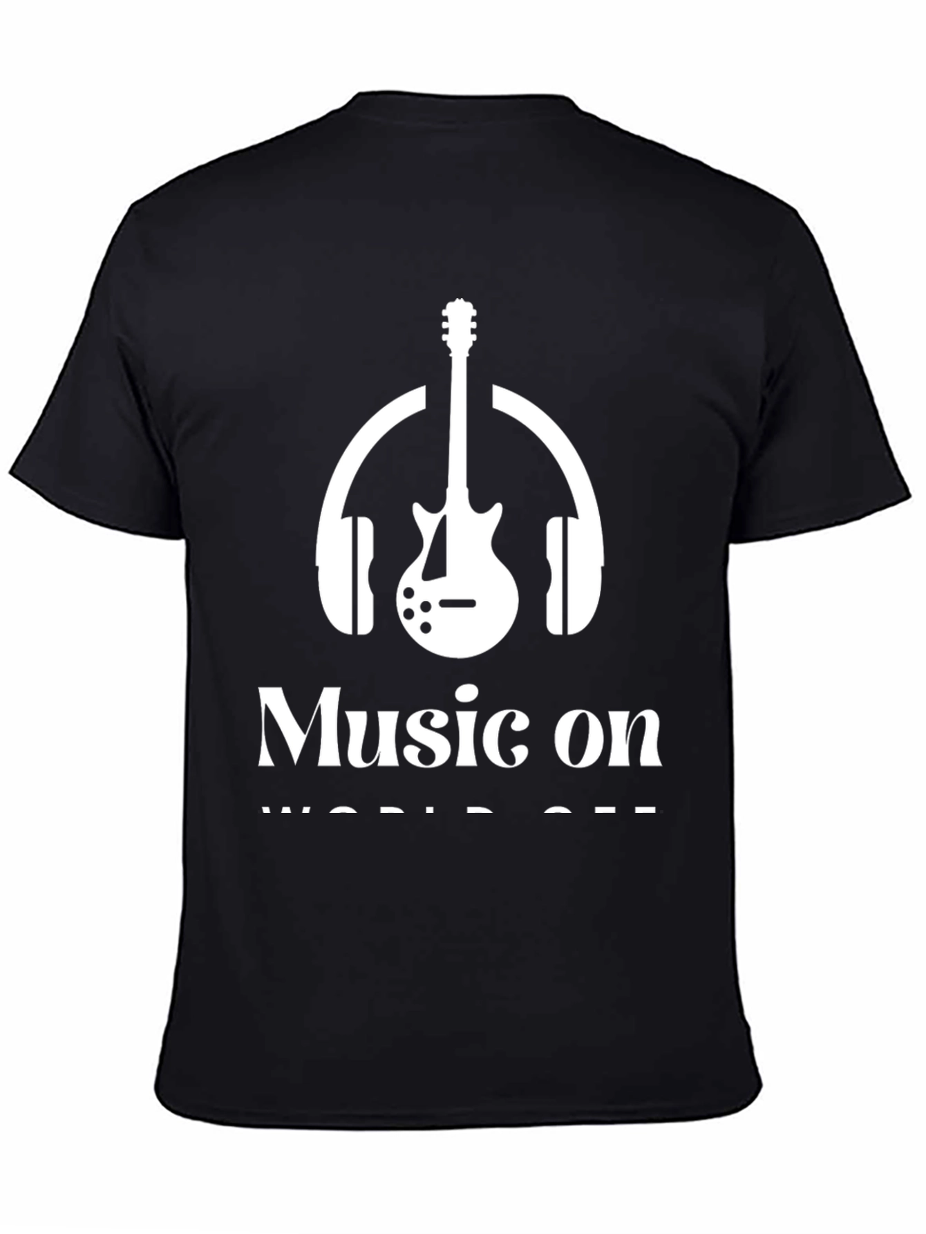 Music On World Off Graphic Tee - Black