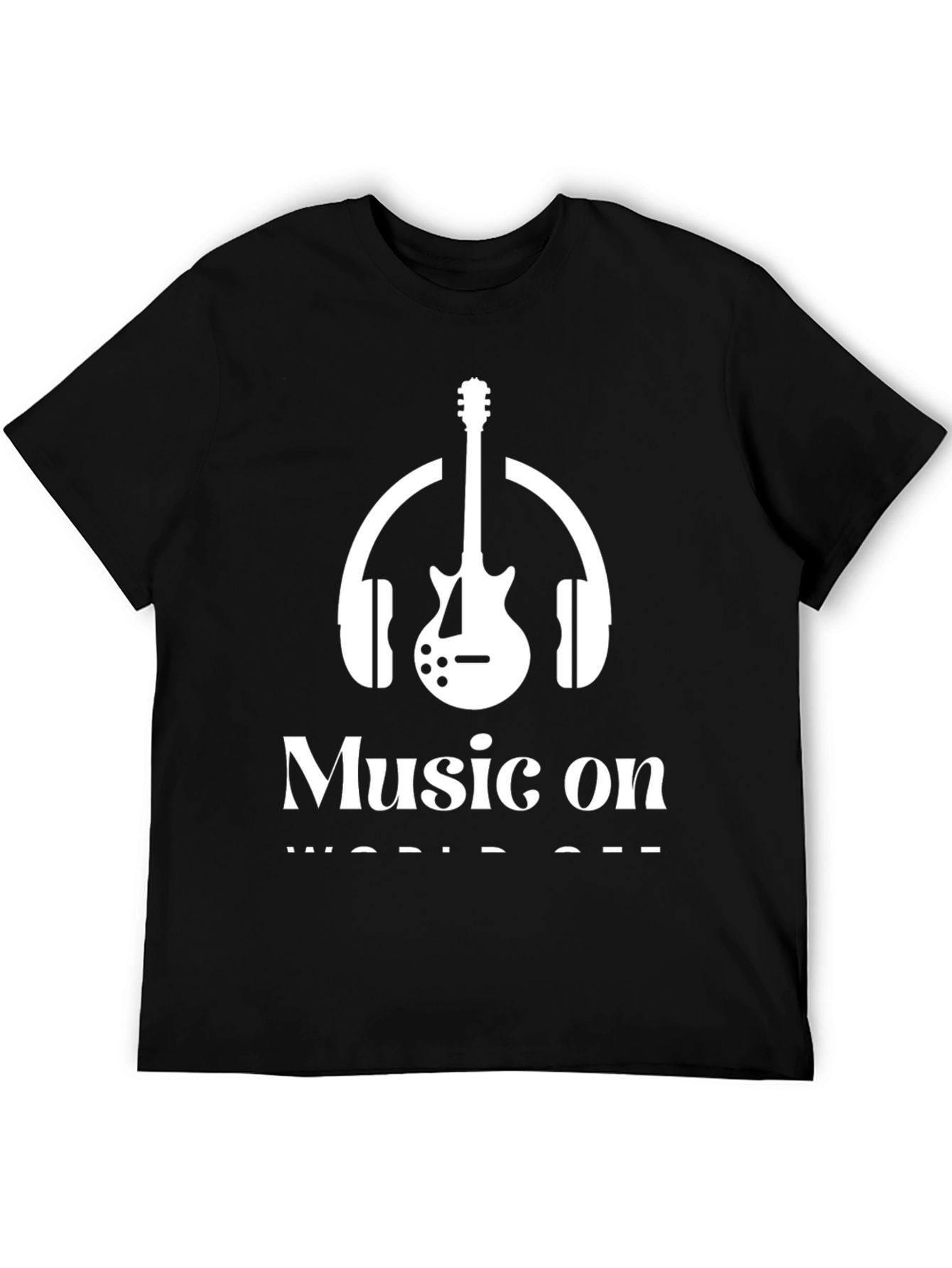 Music On World Off Graphic Tee - Black