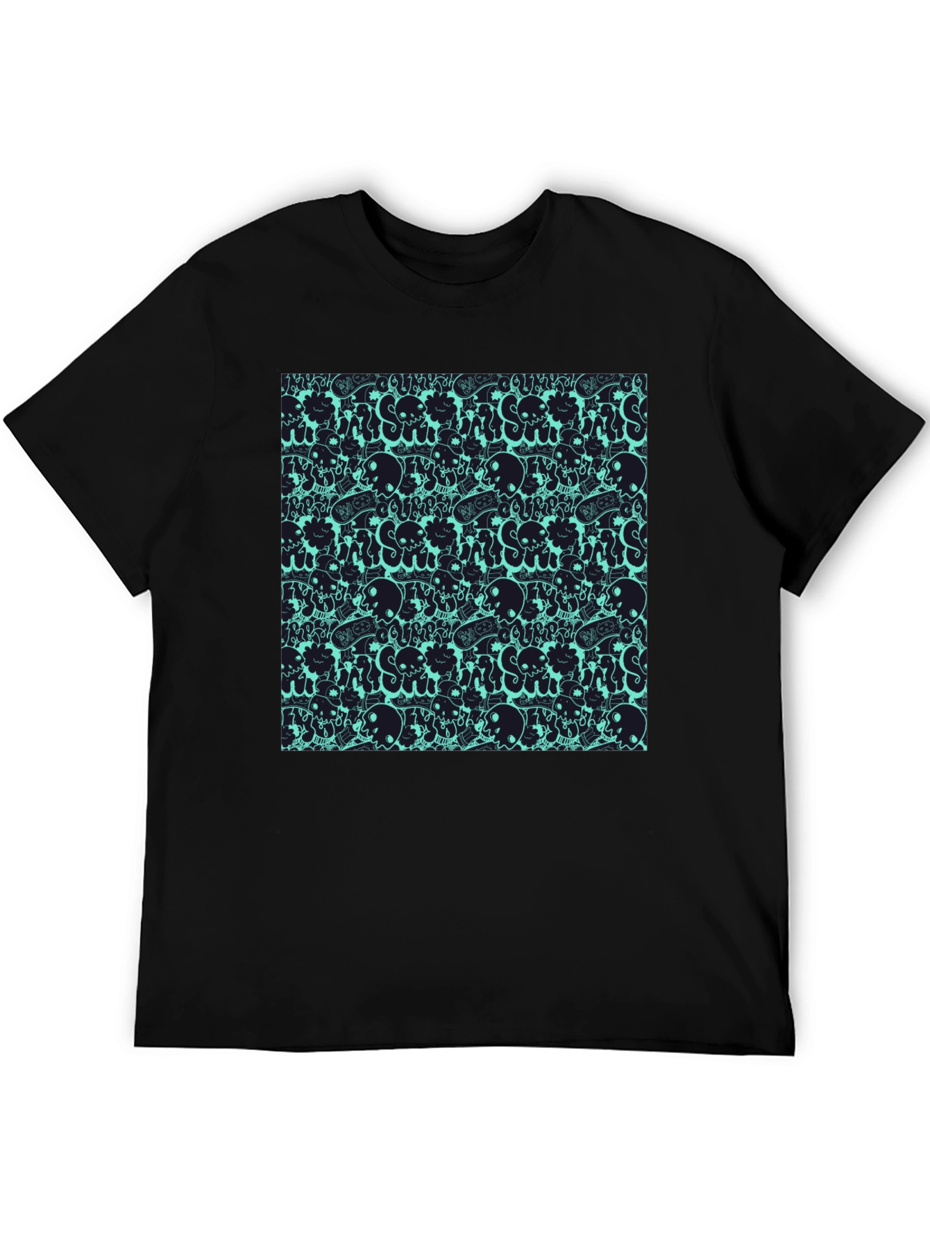 Skull Pattern Black T-Shirt