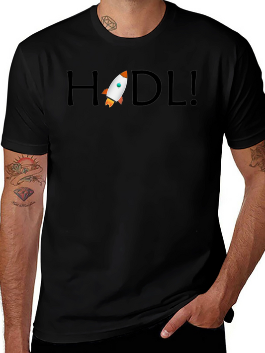 HODL Rocket Black T-Shirt - Crypto Enthusiast Apparel