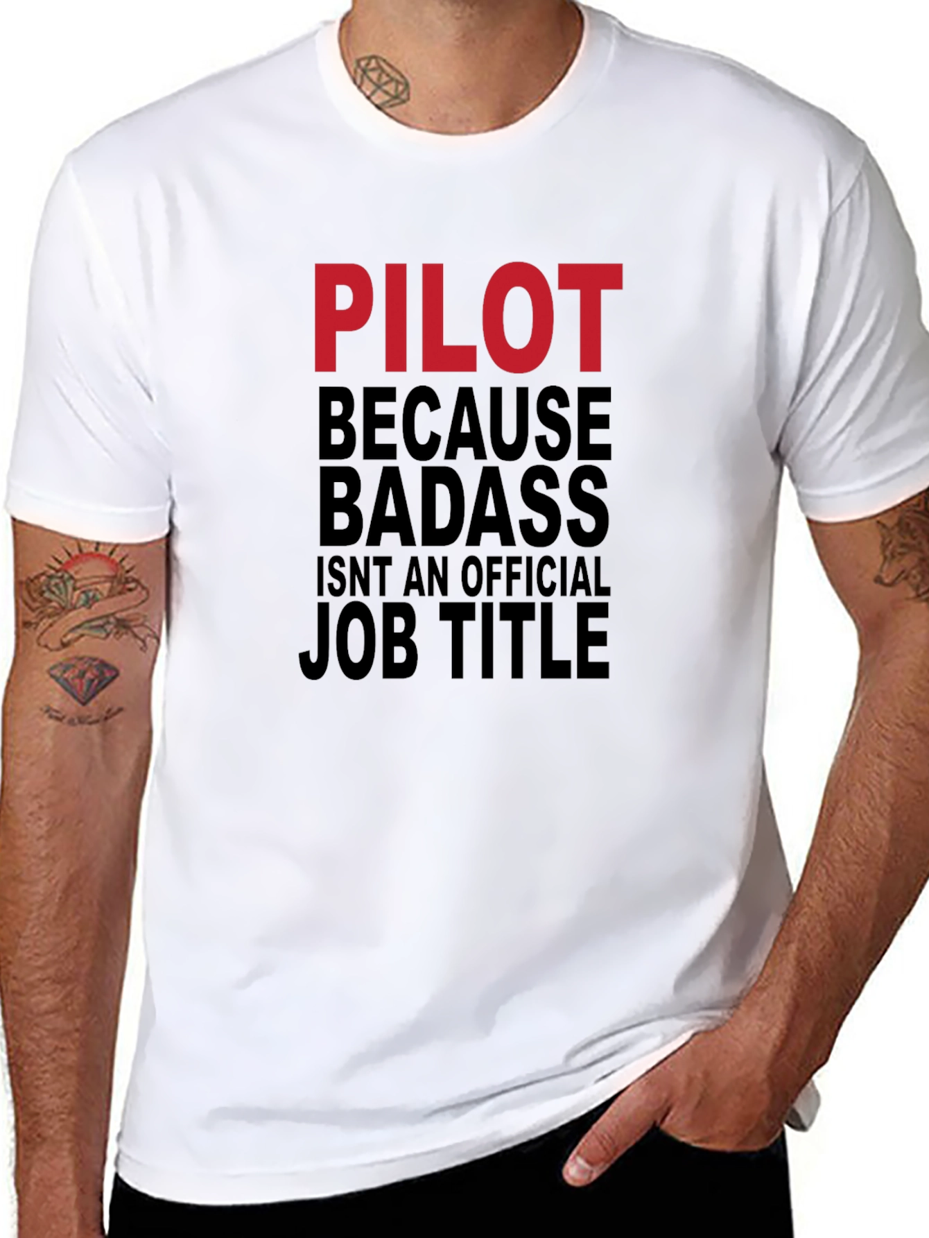 Pilot Badass Job Title Graphic T-Shirt