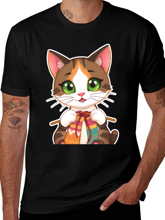 Cute Cat Knitting T-Shirt