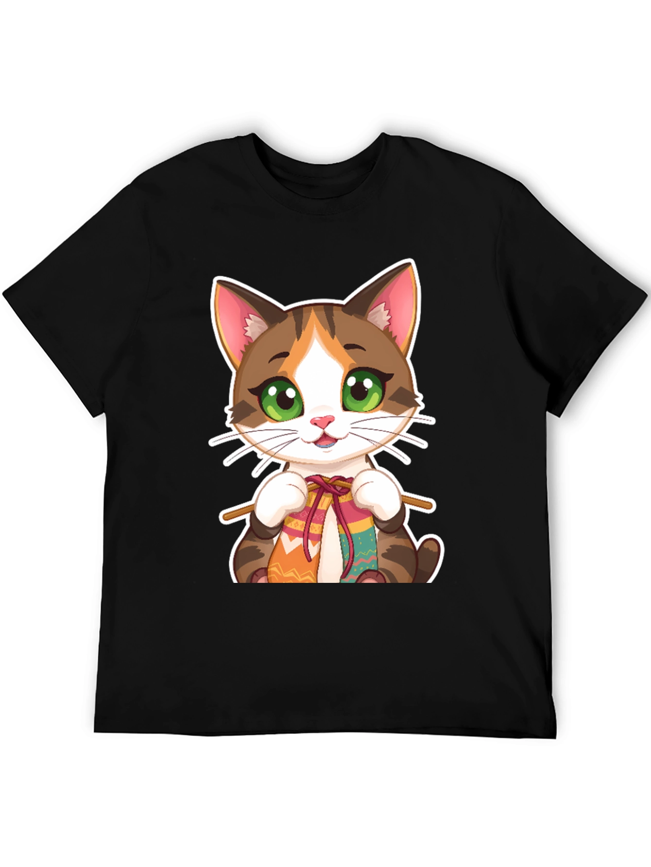 Cute Cat Knitting T-Shirt