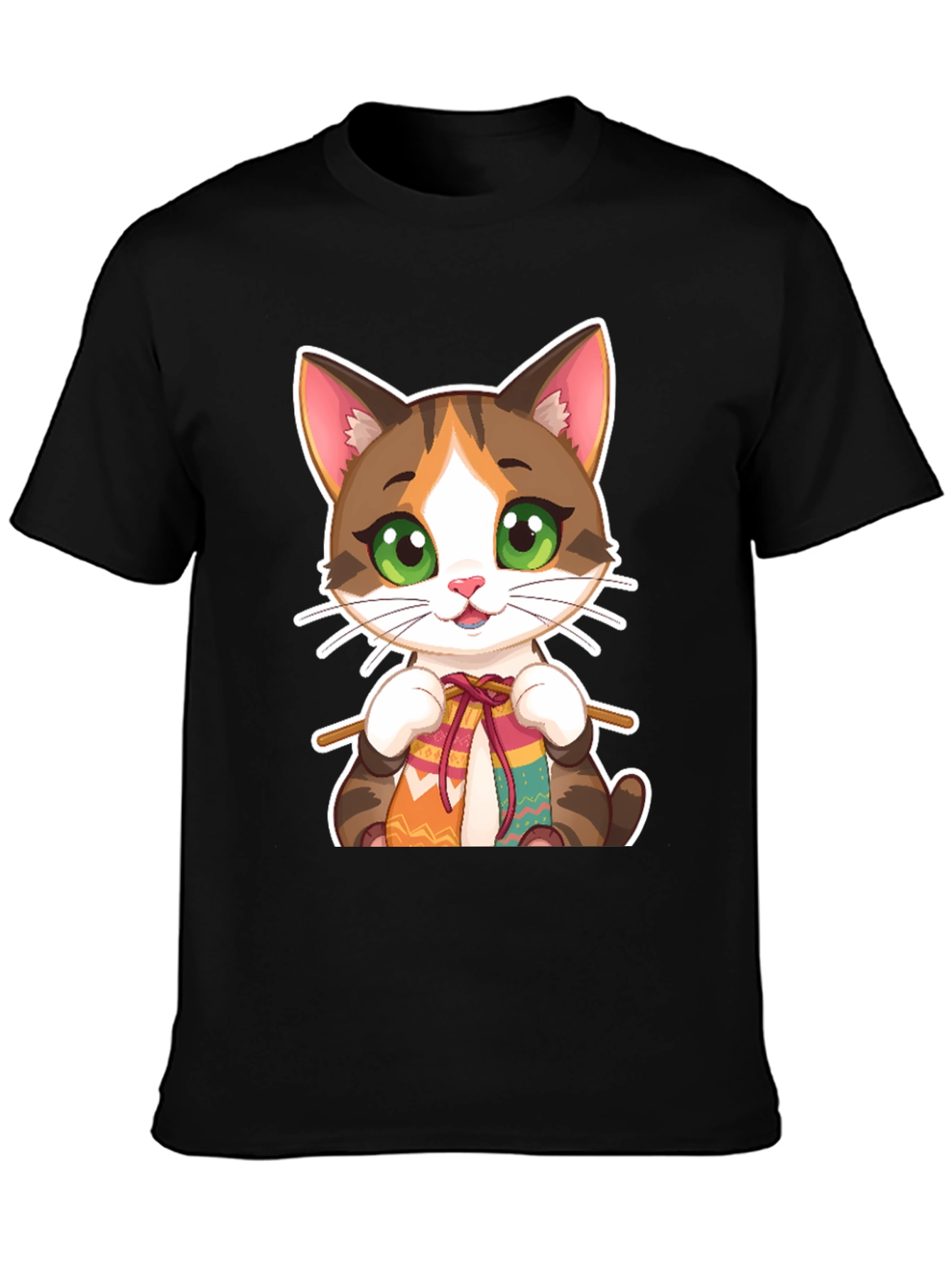 Cute Cat Knitting T-Shirt