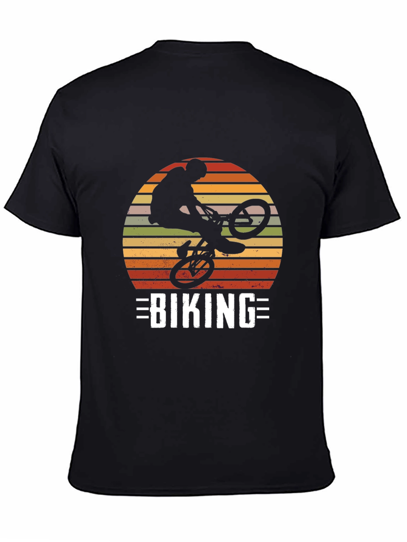 Biking Silhouette Graphic Tee - Retro Design