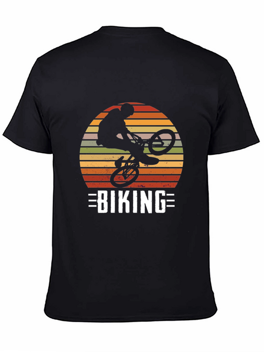 Biking Silhouette Graphic Tee - Retro Design