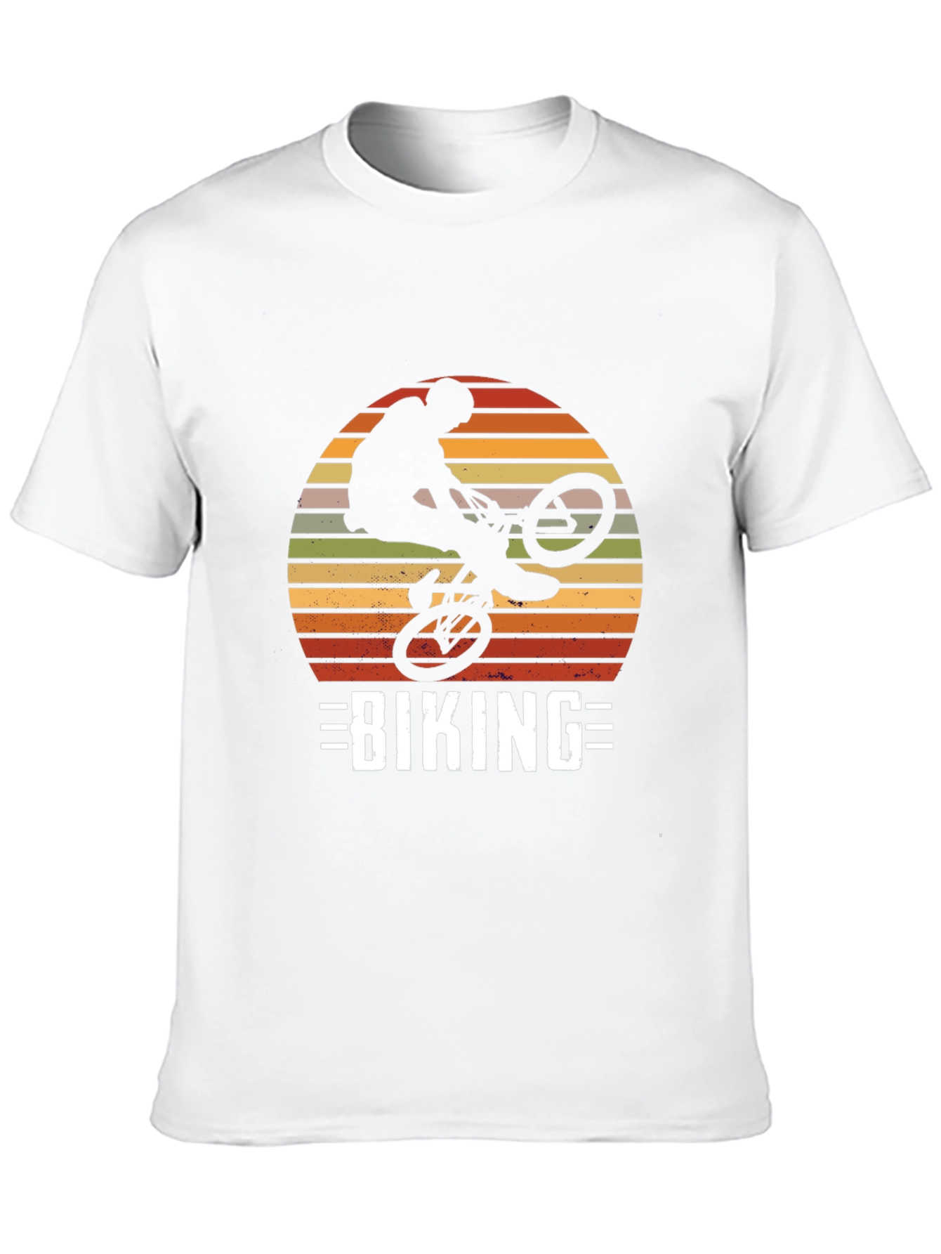 Biking Silhouette Graphic Tee - Retro Design