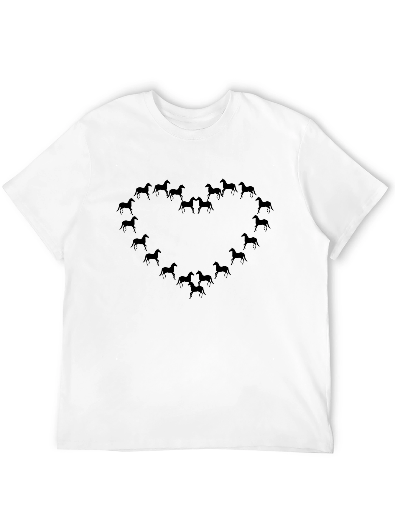 Heart of Horses Graphic Tee - Black
