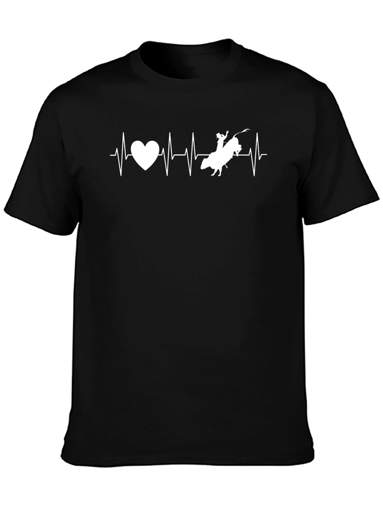 Rodeo Heartbeat T-Shirt - Cowboy Bull Riding Tee
