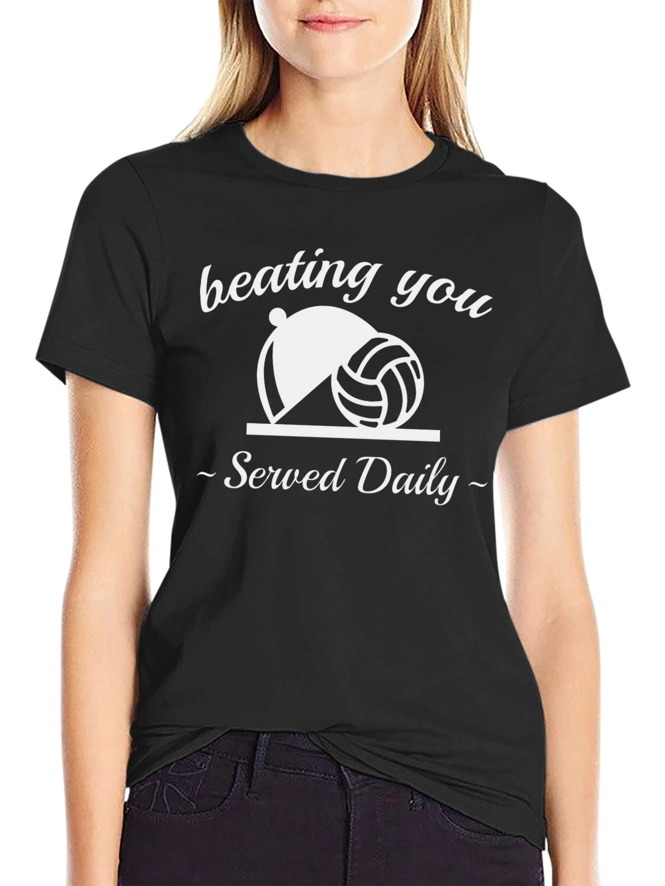 Volleyball Beating You Served Daily Graphic T-Shirt