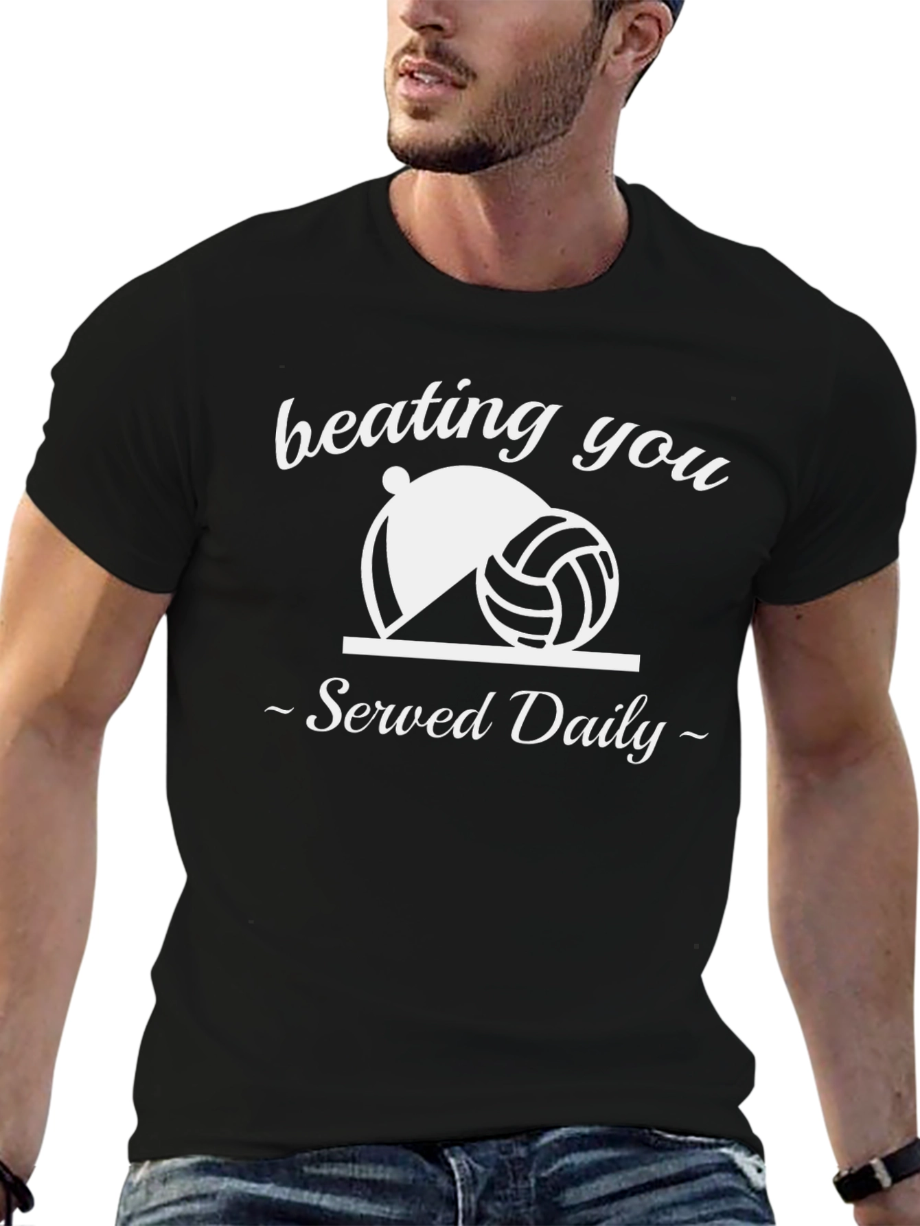 Volleyball Beating You Served Daily Graphic T-Shirt
