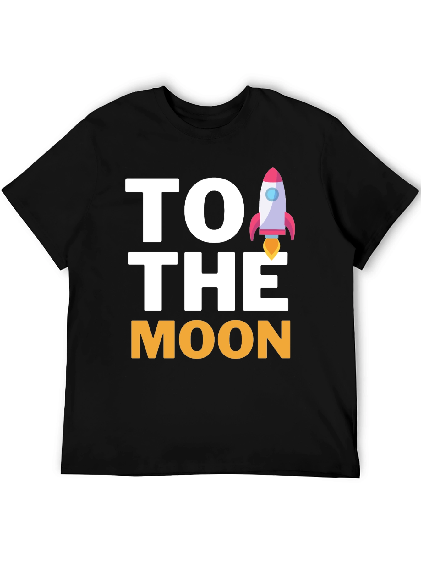 To The Moon Rocket Graphic Tee - Black