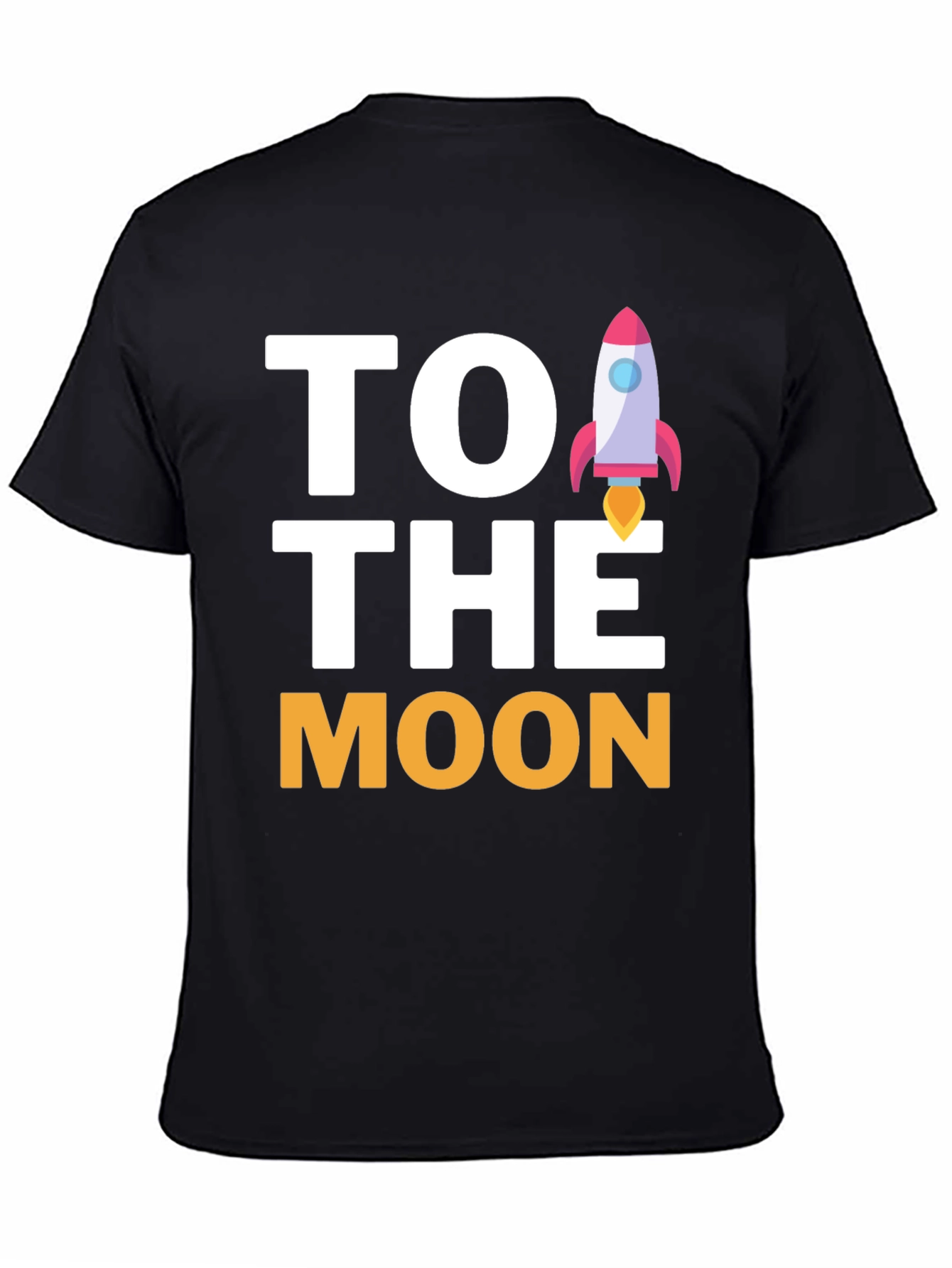 To The Moon Rocket Graphic Tee - Black