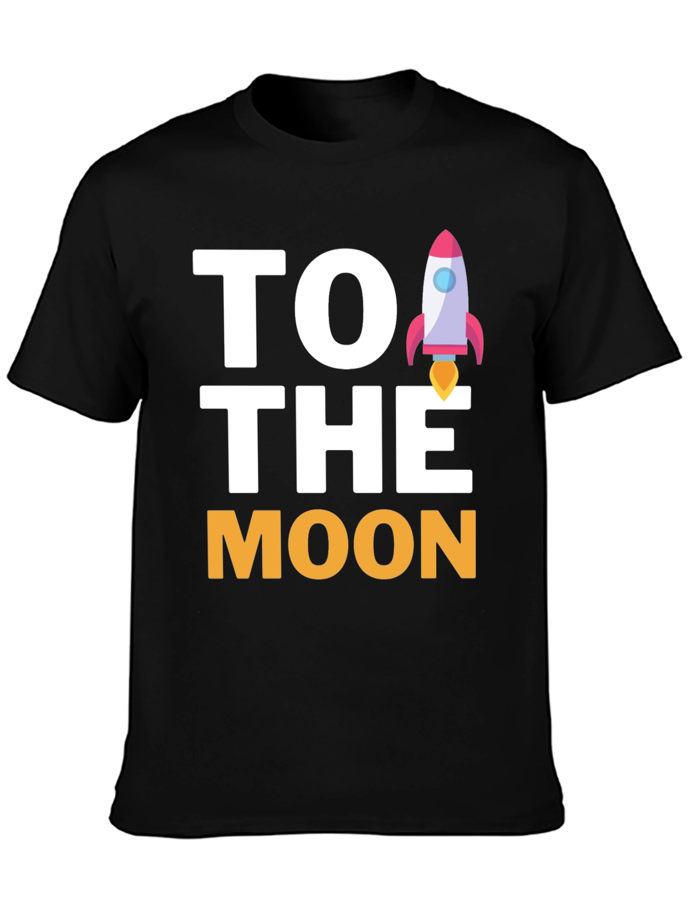 To The Moon Rocket Graphic Tee - Black