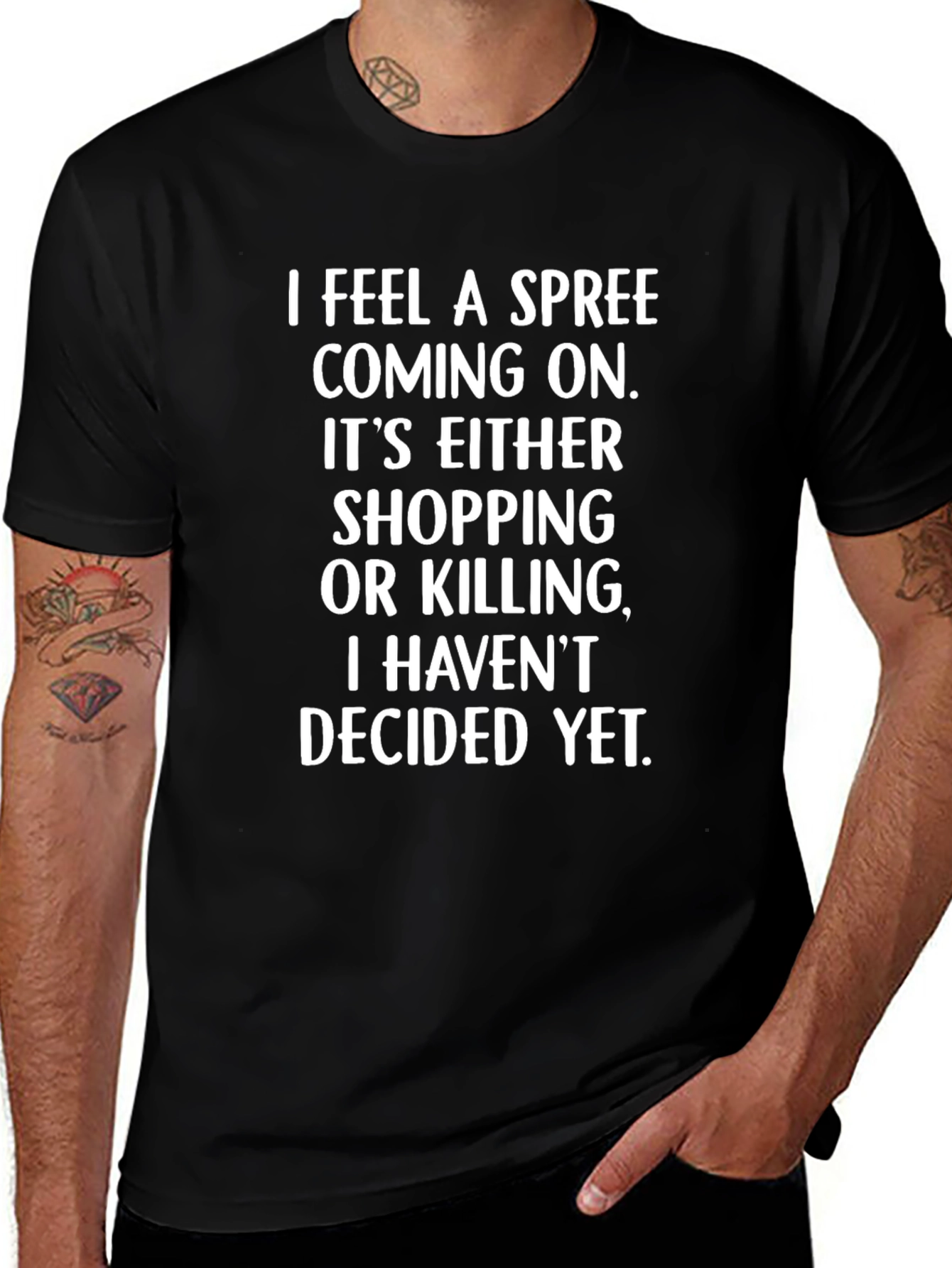 Funny Spree T-Shirt: Shopping or Killing?