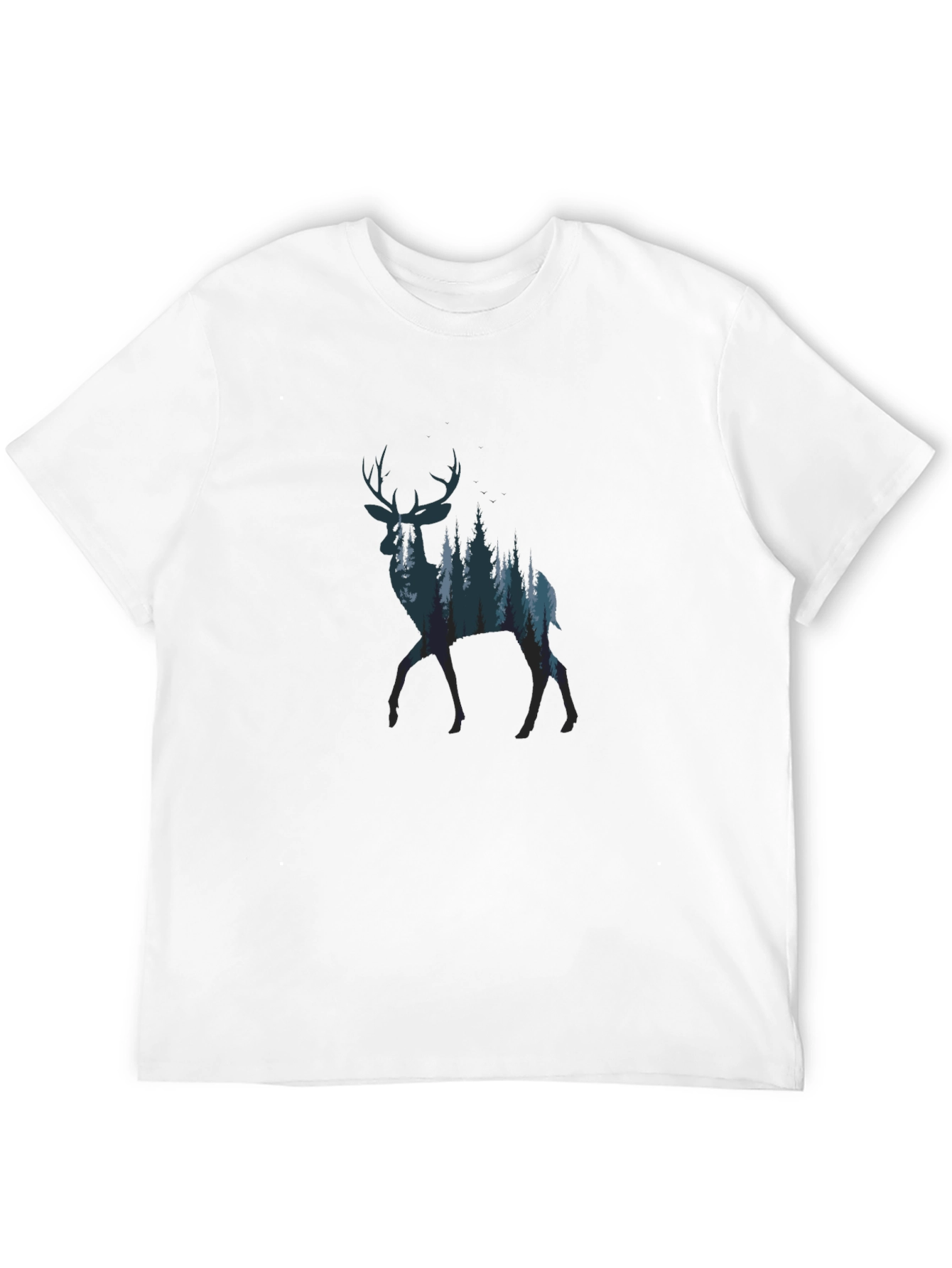 Nature Deer Graphic Tee - Black