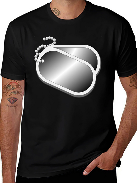 Dog Tag Graphic Tee - Military Style T-Shirt